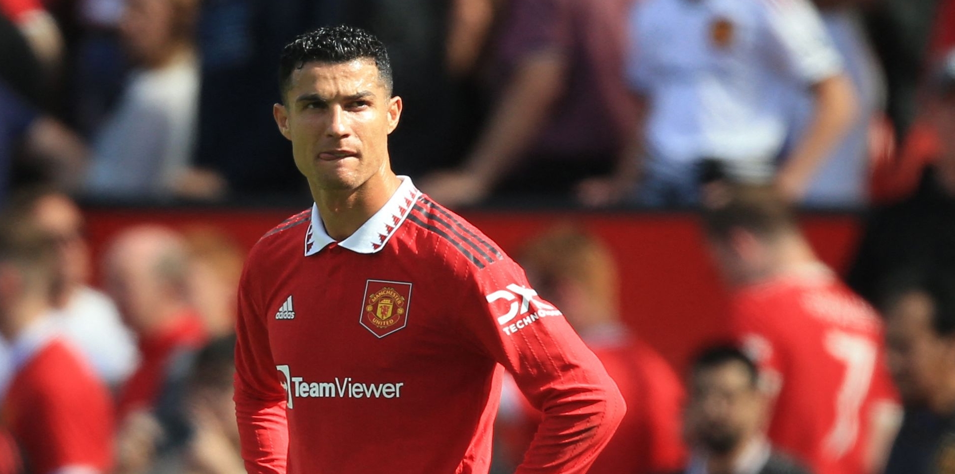 Cristiano no se siente cómodo en el United y menos ahora que es suplente en el equipo dirigido por Ten Hag. (Foto Prensa Libre: AFP)