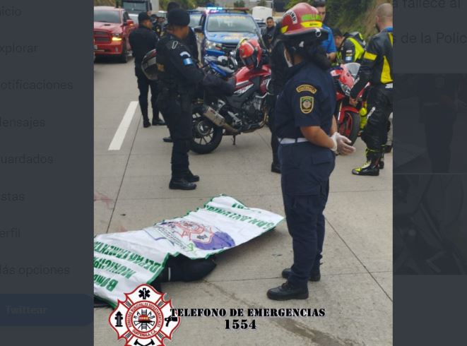 La mujer falleció en un accidente apenas días despué de comprar su moto. (Foto Prensa Libre: Bomberos Departamentales)