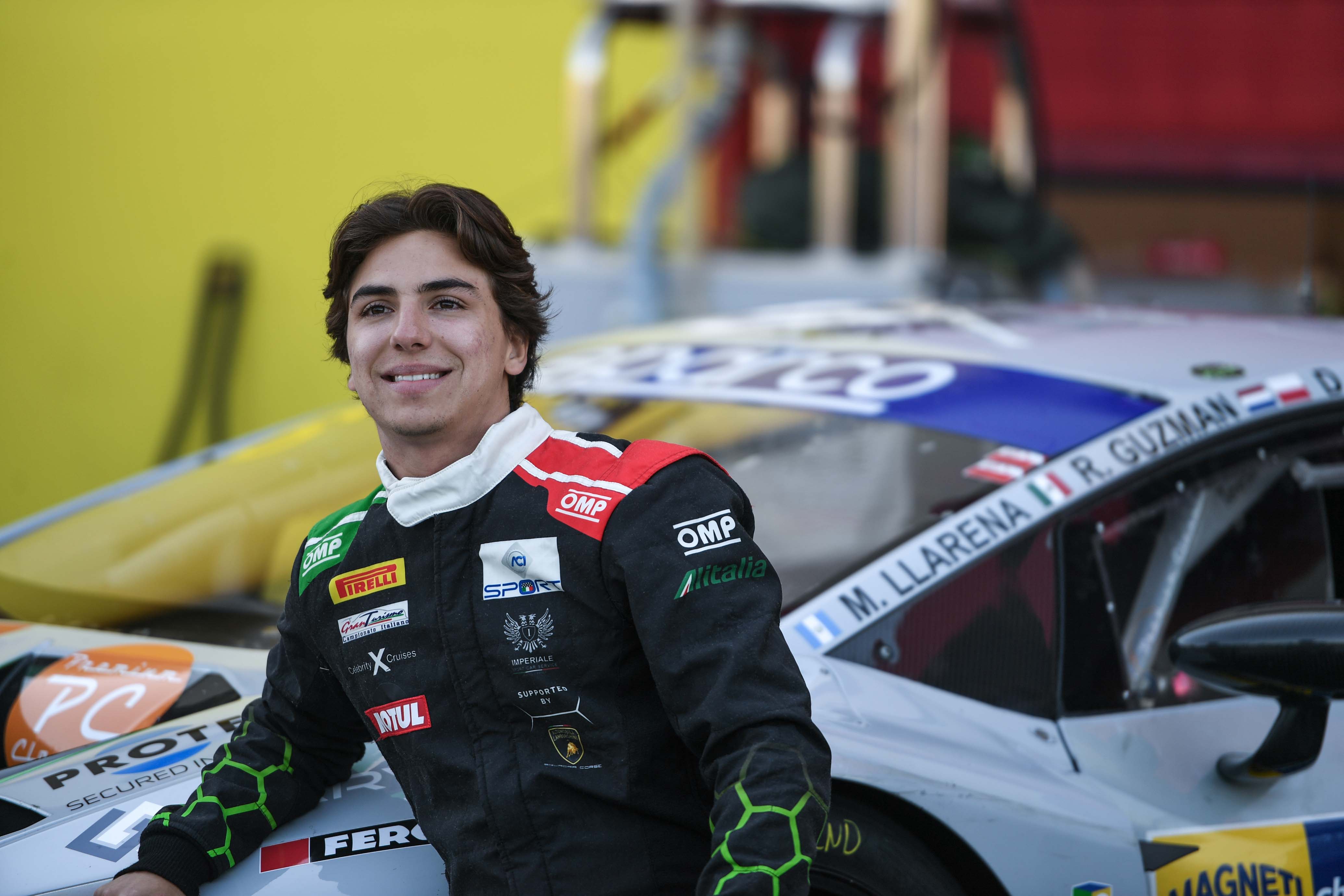 El piloto guatemalteco Mateo Llarena, ha tenido una de sus mejores temporadas con la escudería Lamborghini y actualmente están a un paso de terminar en el podio de ganadores. (Foto Prensa Libre: Cortesía César Pérez)