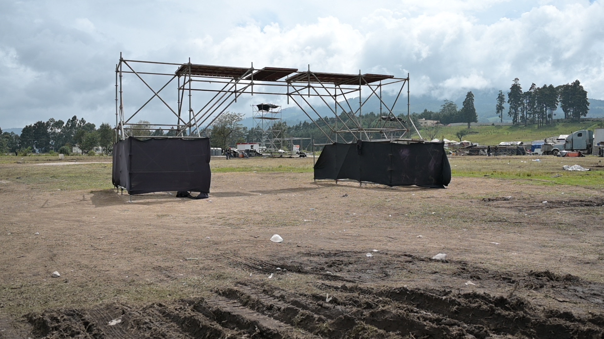 Explanada en donde ocurrió la tragedia en la zona 9 de Quetzaltenango. (Foto Prensa Libre: AFP)