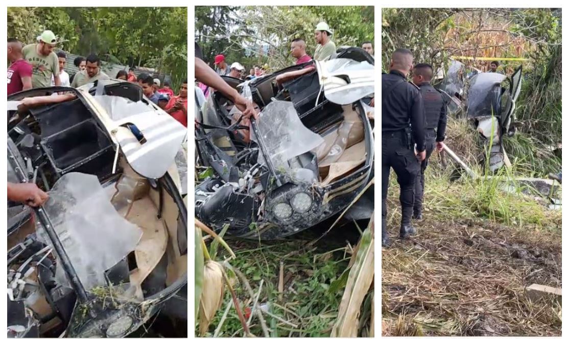 Un helicóptero se estrelló en un sector de Joyabaj, Quiché. (Foto Prensa Libre: Captura de Pantalla)