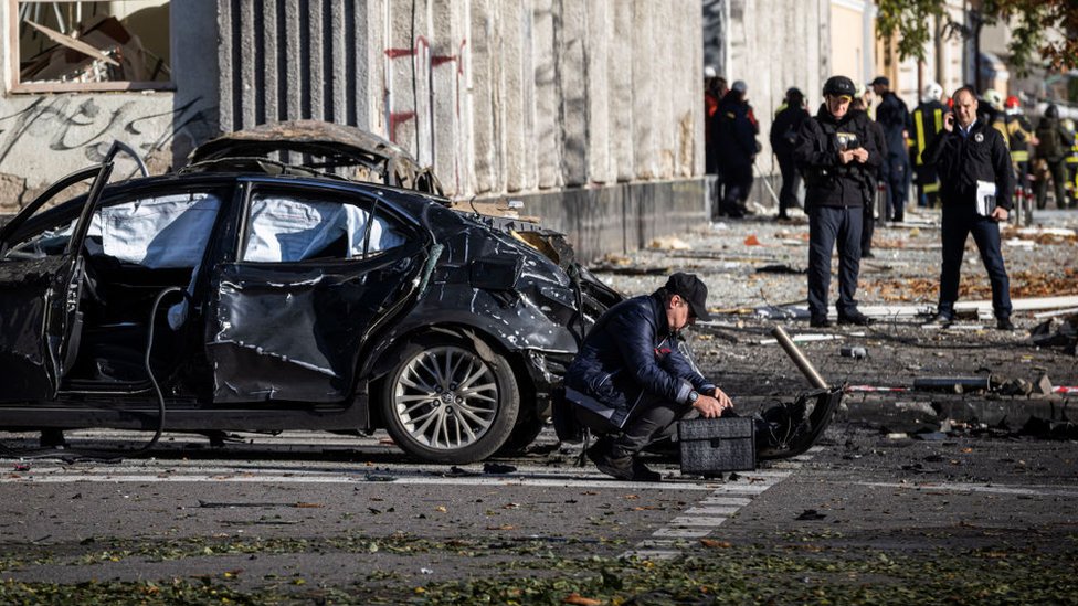 En Kyiv se produjeron varios impactos de los misiles rusos.