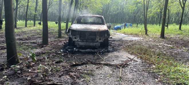 La fiscalía localizó un vehículo vinculado al crimen contra un empresario que fue encontrado sin vida dentro de su vivienda en Suchitepéquez. (Foto Prensa Libre: Cortesía)