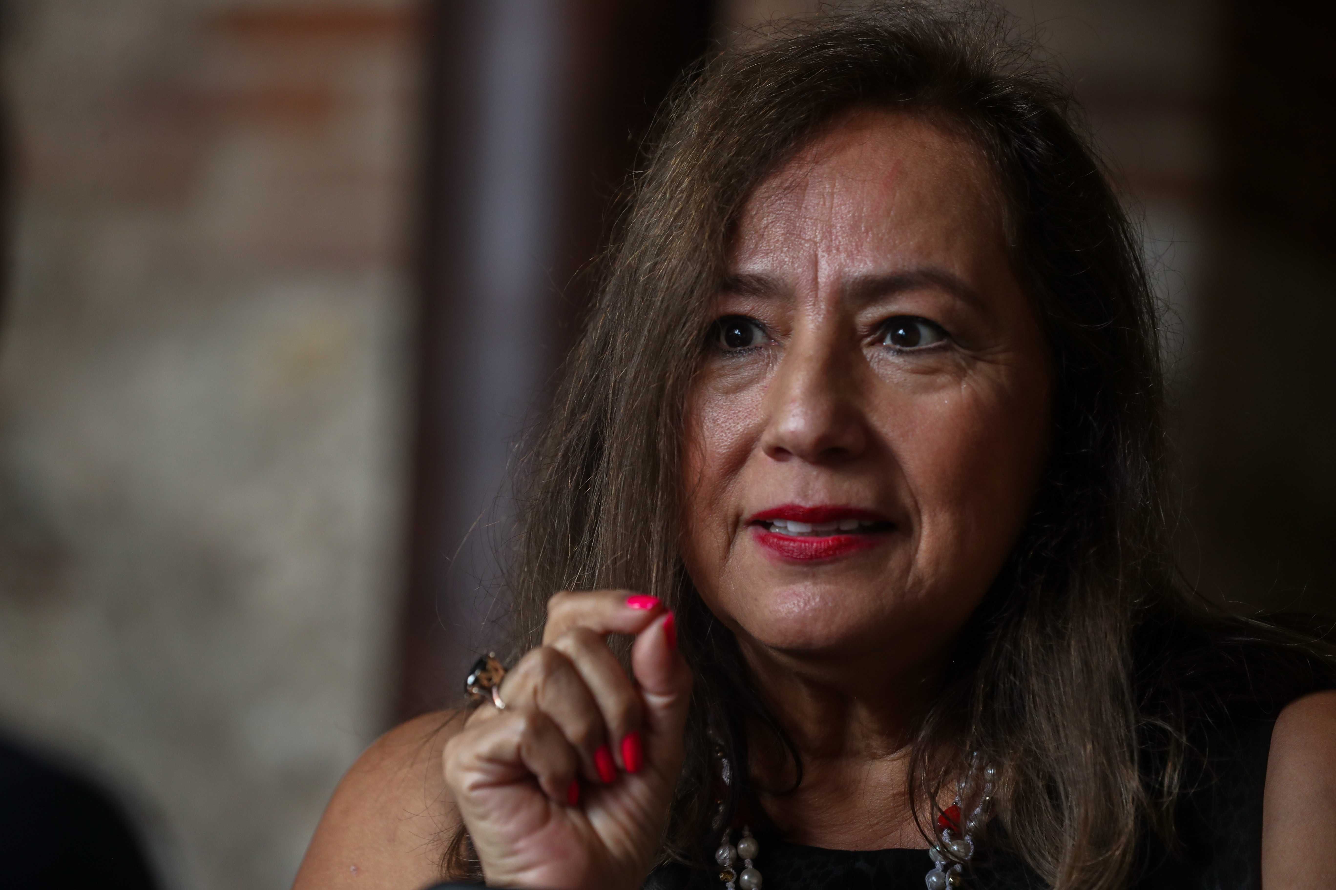 Rosario Marín, Exsecretaria del Tesoro de EE. UU., tras asistir al Foro Forbes en Español, conversión con Prensa Libre sobre el panorama económico internacional. (Foto Prensa Libre: Juan Diego González).