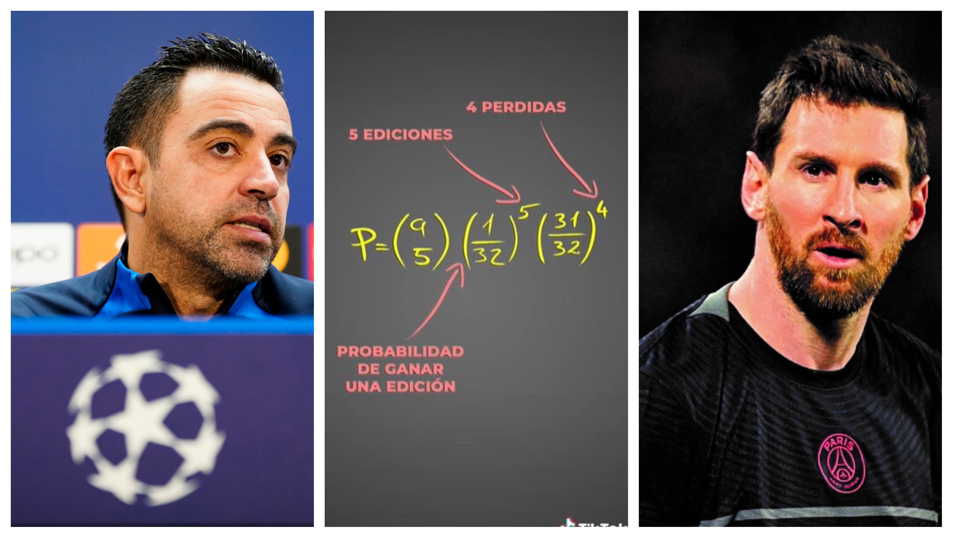 Xavi Hernández y Leo Messi aseguran que la Champions League no siempre la gana el mejor. (Foto Prensa Libre: EFE, Hemeroteca PL y captura de video)