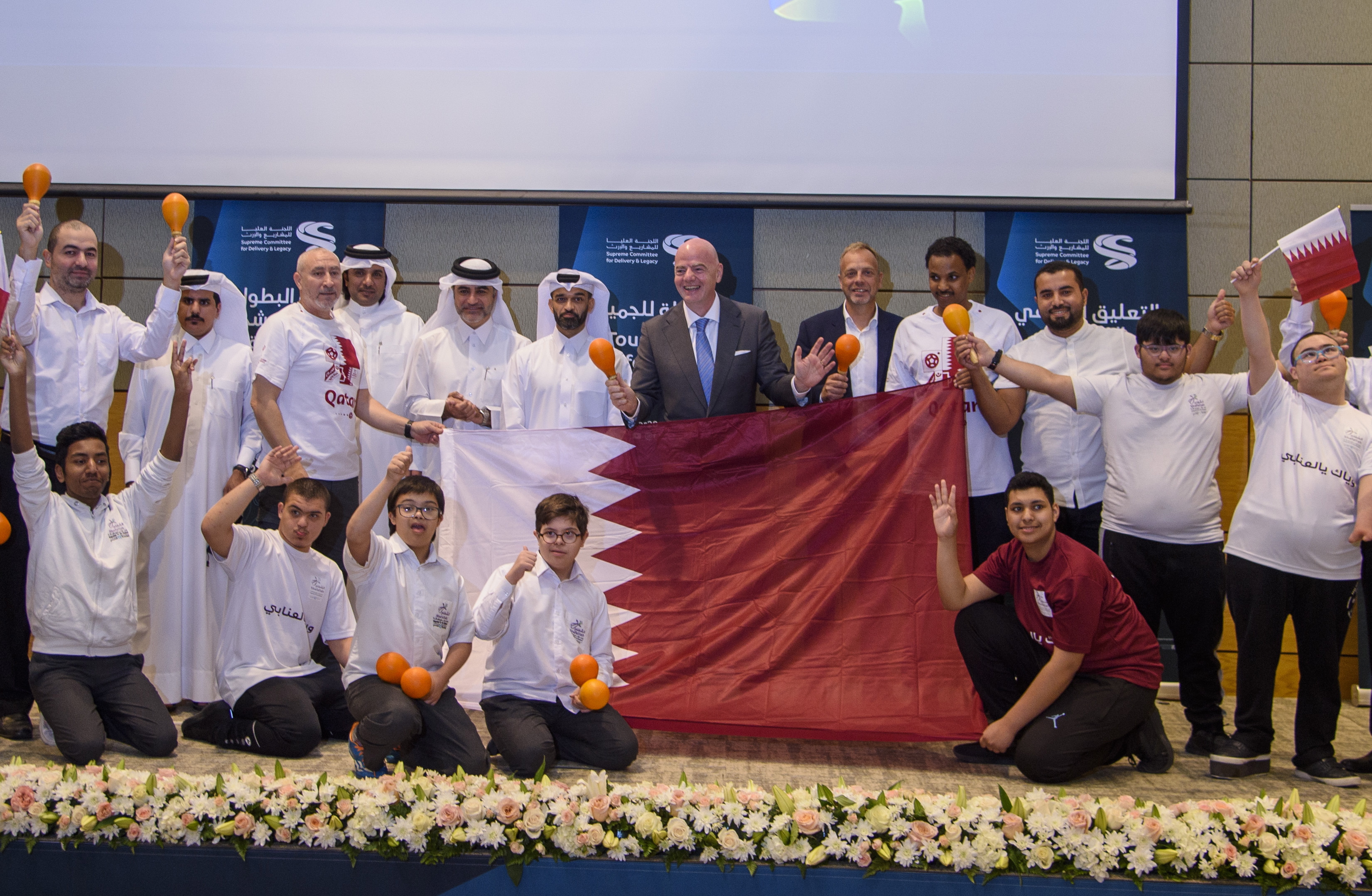 Infantino participó este domingo en el Foro de Accesibilidad en Doha, Qatar. (Foto Prensa Libre: EFE)