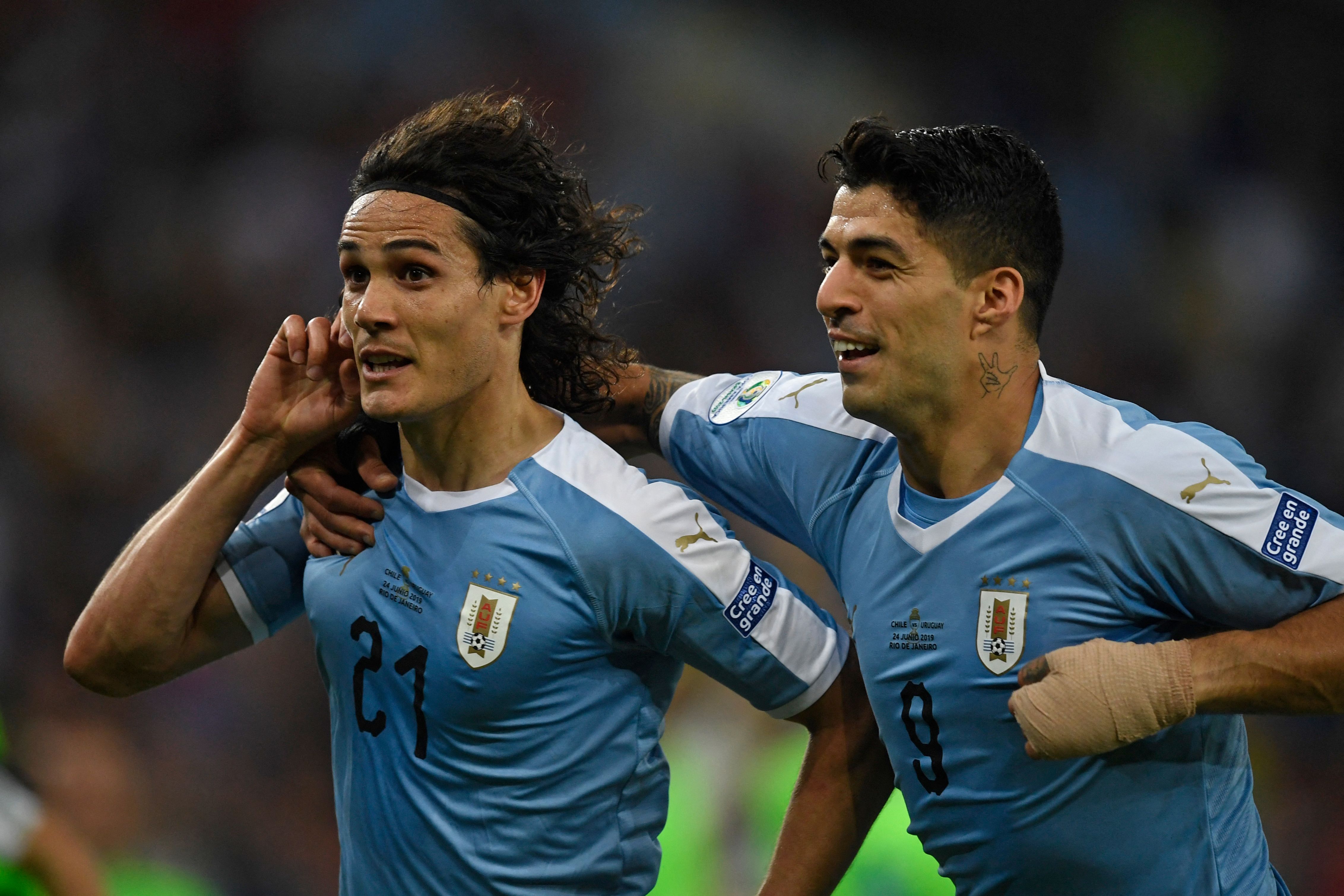 La "Garra Charrúa" empieza a despedirse de una de sus duplas históricas: Cavani-Suárez. (Foto Prensa Libre: AFP)