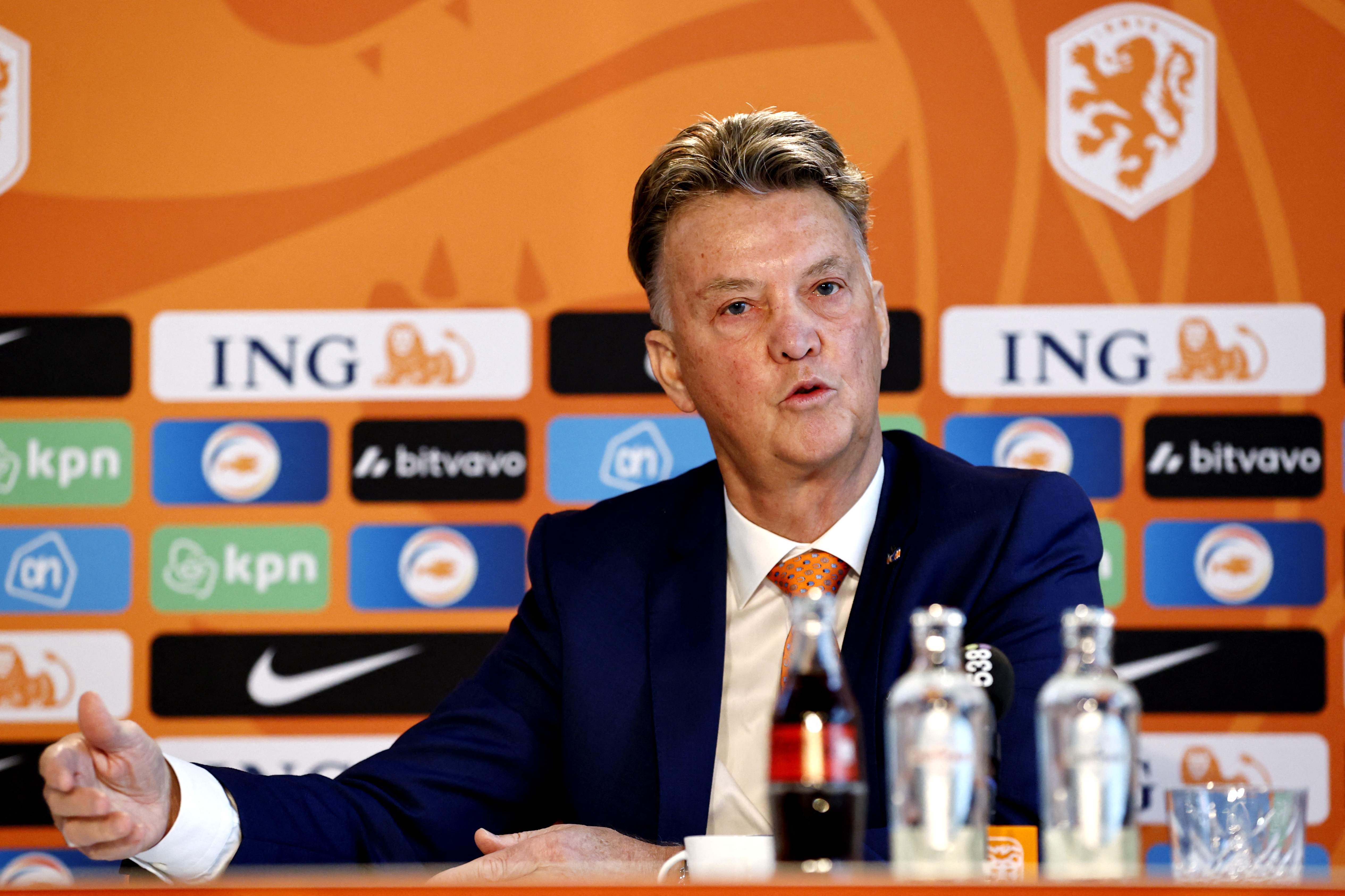 Louis van Gaal presentó en conferencia de prensa a los 26 que serán parte del Mundial. Foto Prensa Libre (AFP)