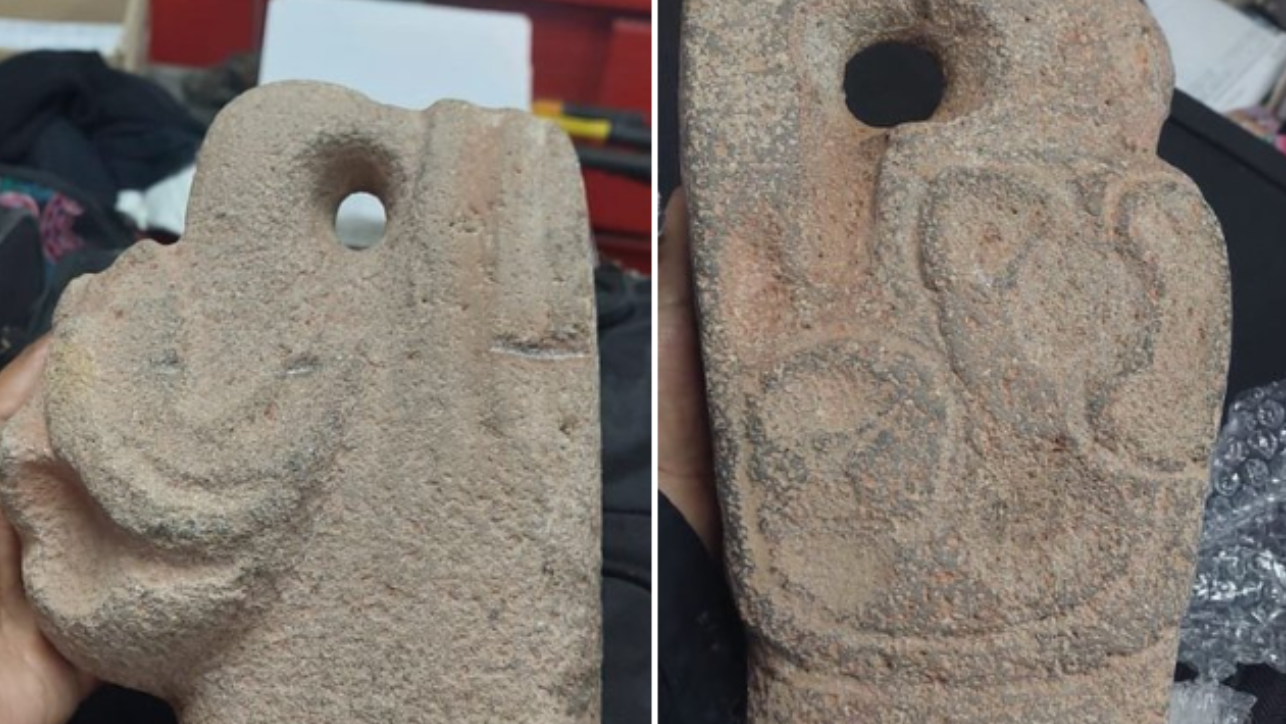 Piedra posiblemente de origen prehispánico.