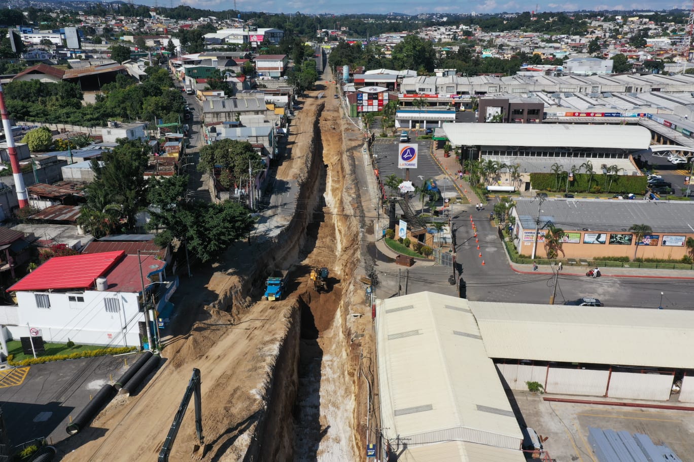 Así avanzan los trabajos en la calzada Concepción, Villa Nueva. el 9 de noviembre de 2022.