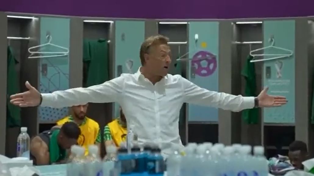 Hervé Renard, entrenador de la selección de Arabia Saudita. (Foto Prensa Libre: captura)