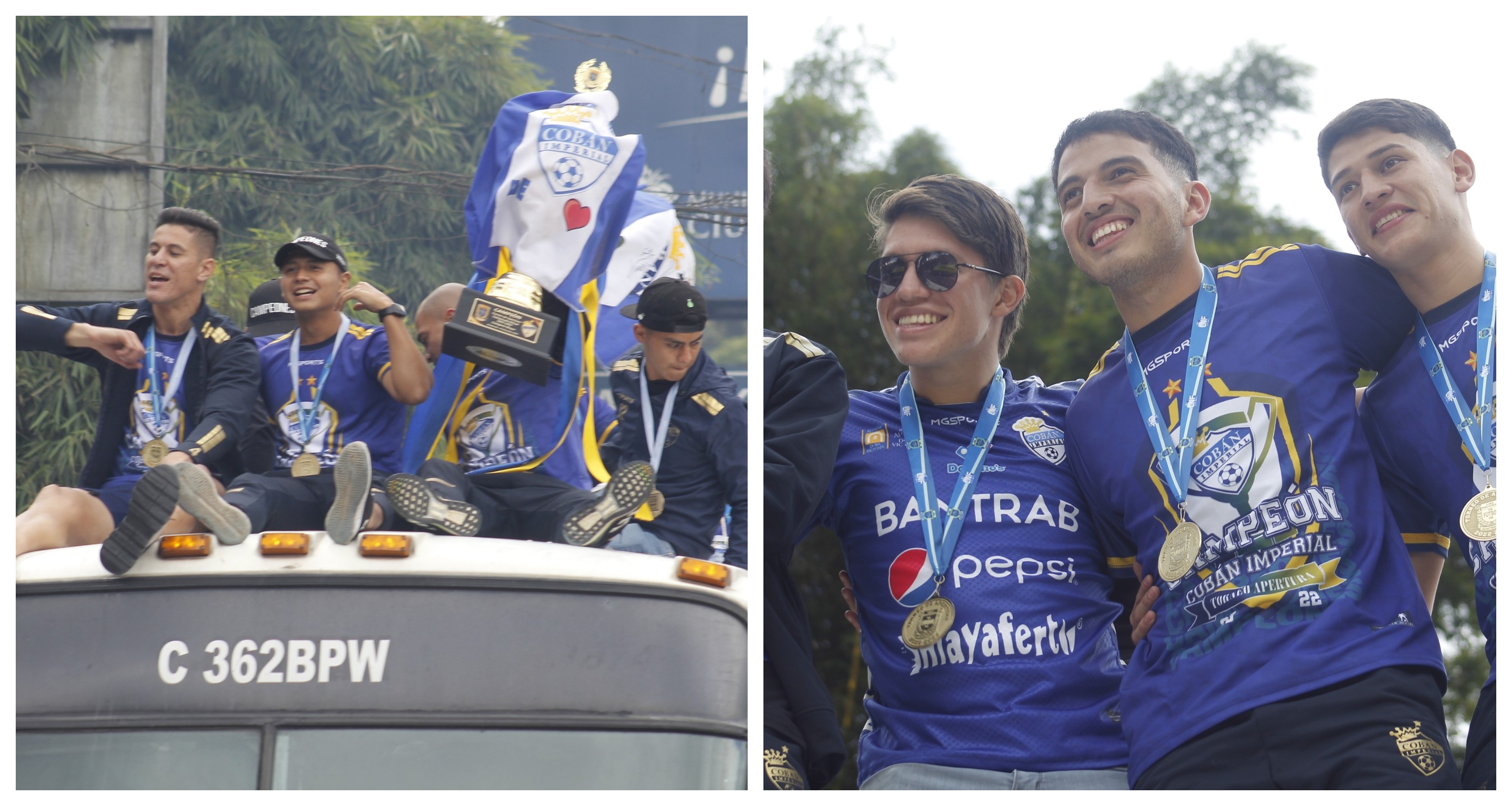 Los jugadores de Cobán Imperial festejan el título conseguido en el Apertura 2022. (Foto Prensa Libre: Facebook CSD Cobán Imperial)