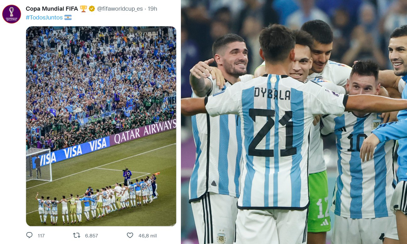 La Fifa generó polémica en redes sociales y fue acusada de "imparcial" por algunos internautas. (Foto Prensa Libre: Captura de Pantalla)