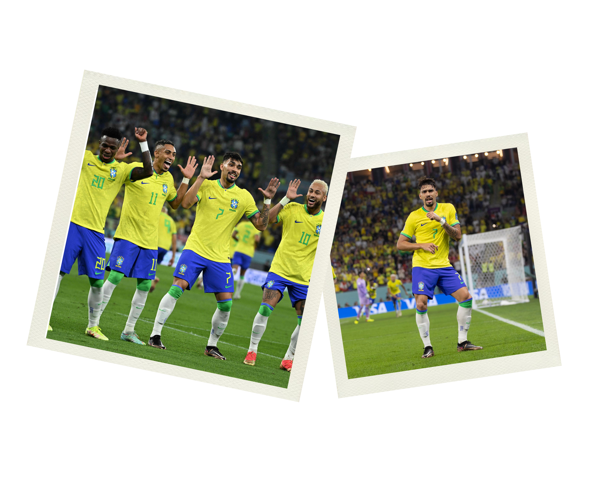 Los jugadores de Brasil bailaron frente a Corea del Sur. (Foto Prensa Libre: EFE y @CBF_Futebol)