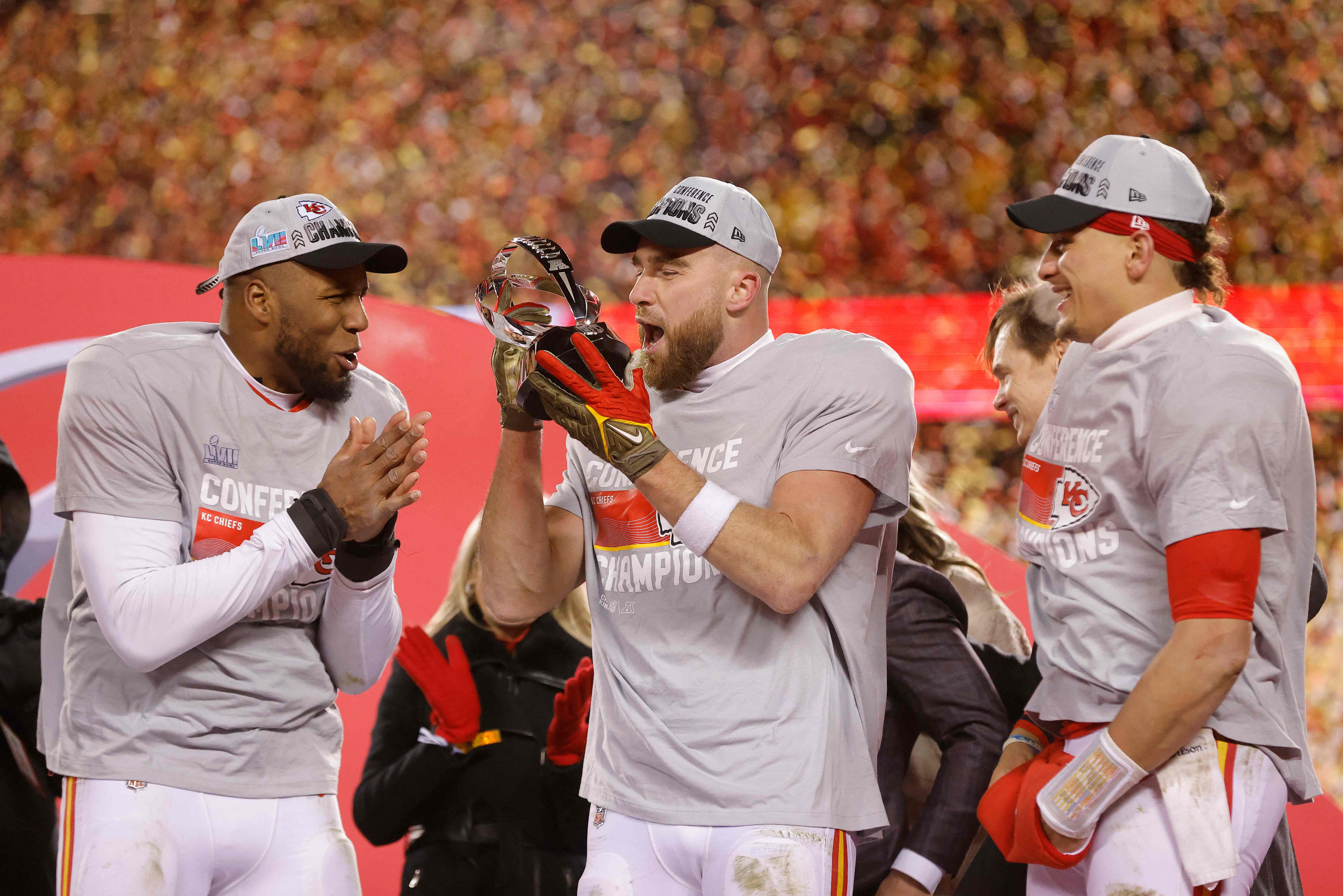 Kansas City celebra ganar la Conferencia  Americana de la NFL. Foto Prensa Libre (EFE) 