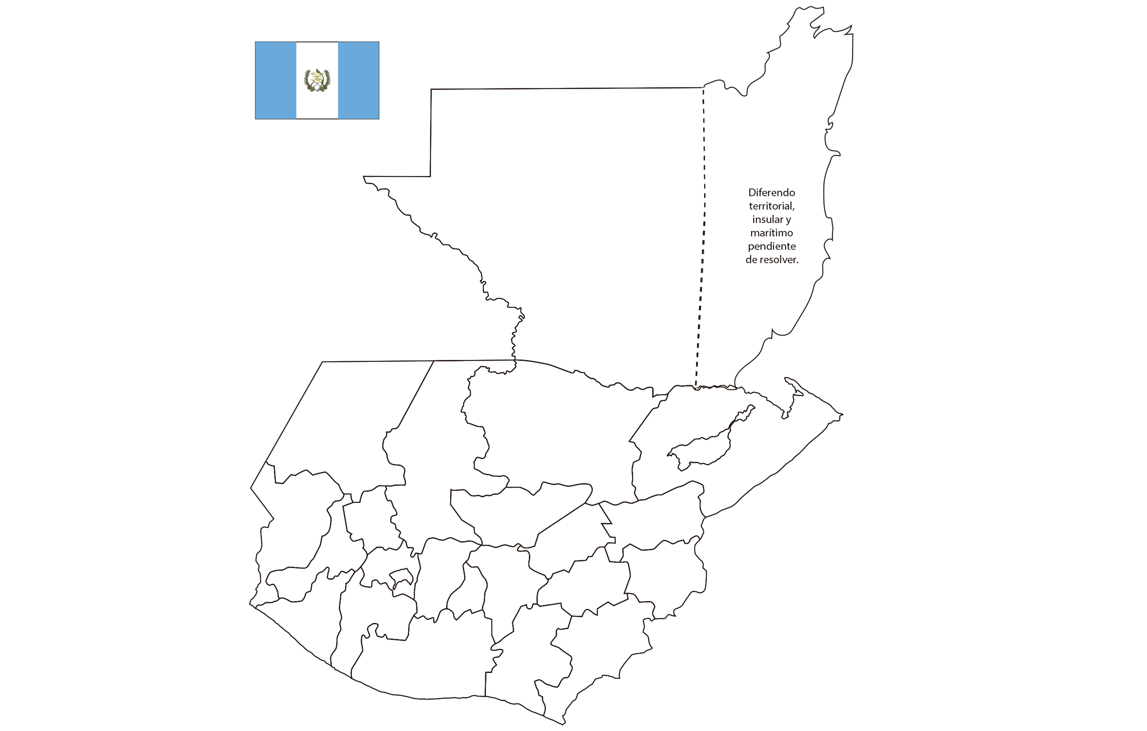 Mapa de Guatemala para colorear