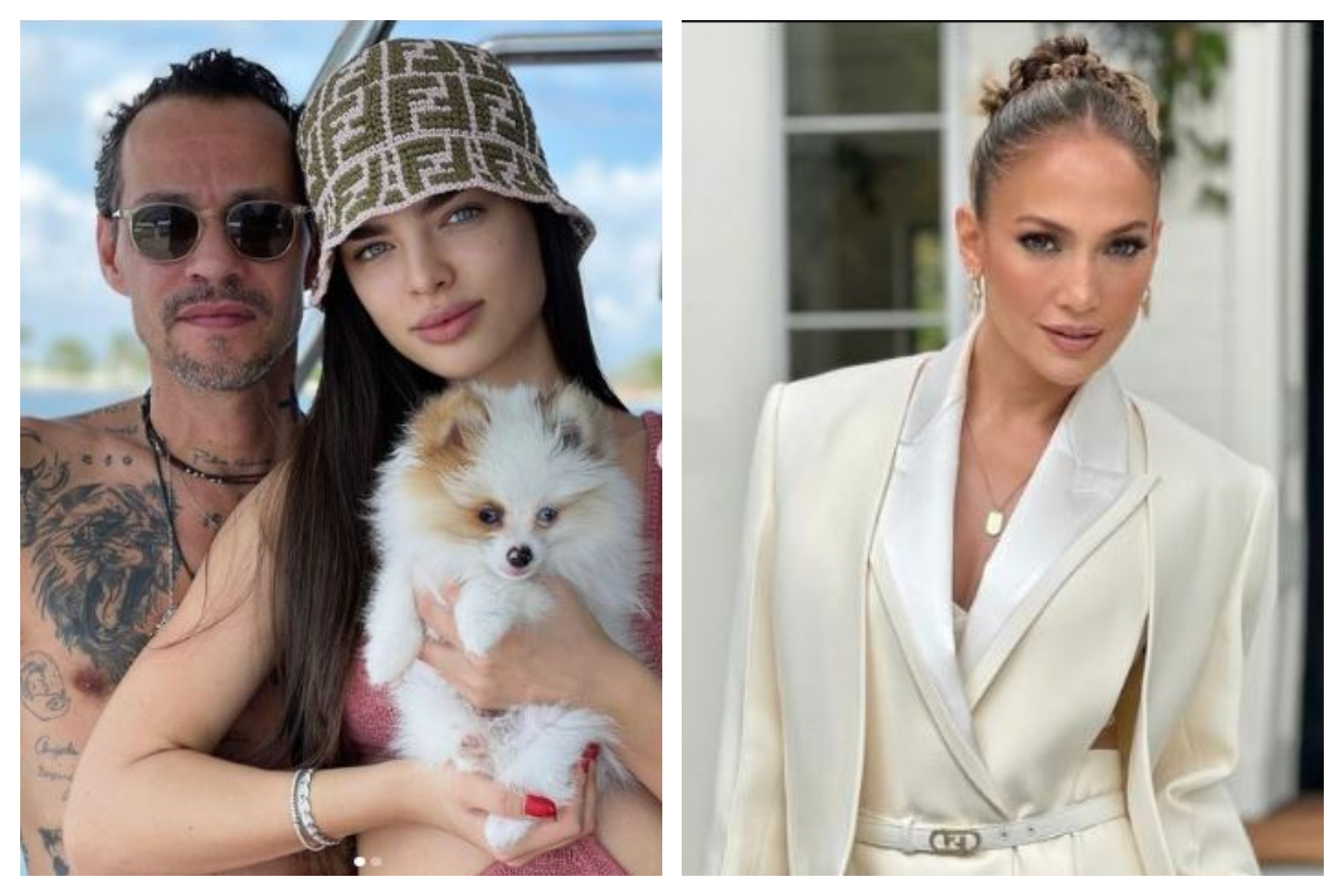 Marc Anthony y Nadia Ferreira se comprometieron en mayo del 2022. Sin embargo, JLo no estuvo de acuerdo con esta decisión de su exesposo. (Foto Prensa Libre: Instagram @nadiatferreira y @JLo