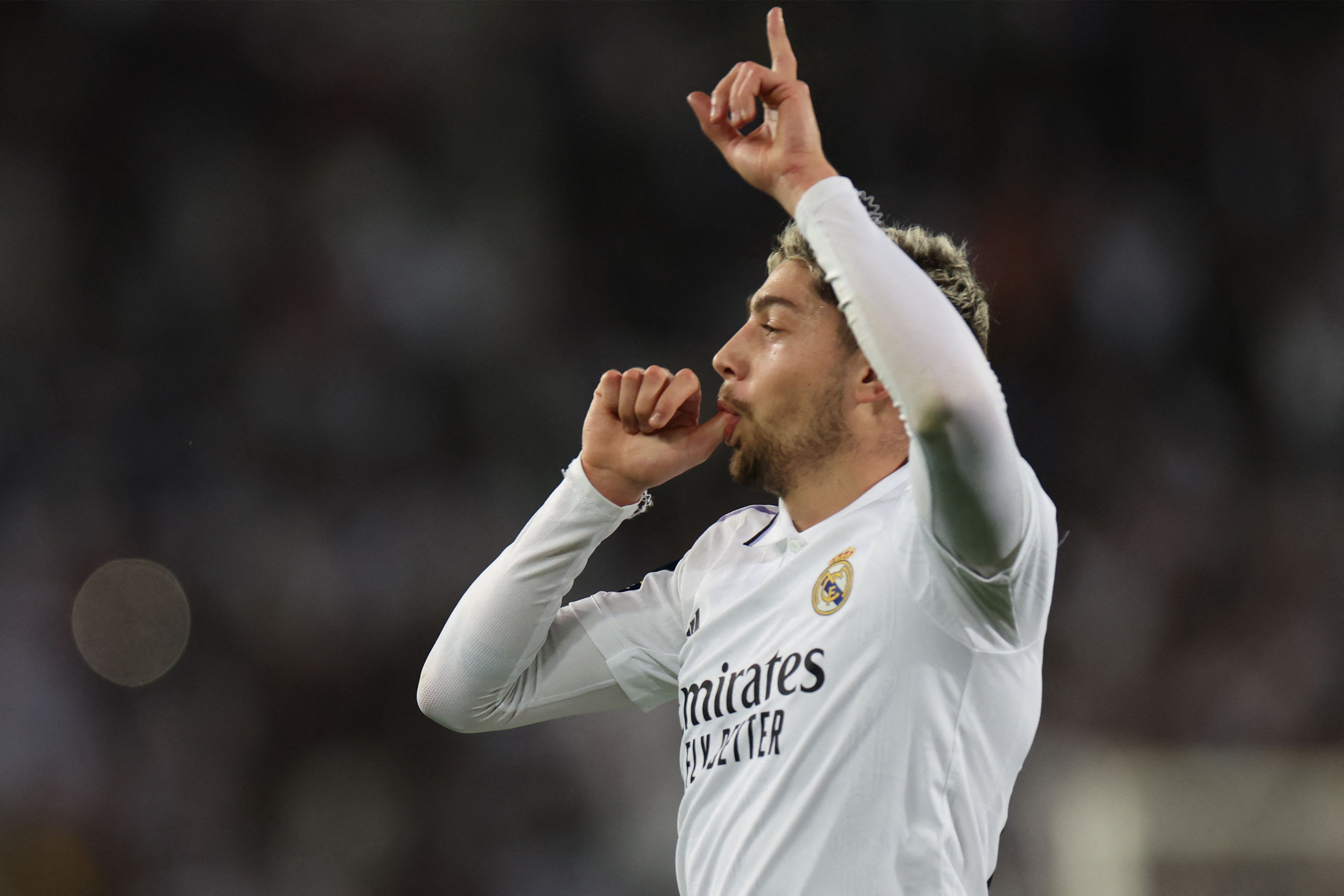 Fede Valverde celebró especialmente sus goles este sábado. Foto Prensa Libre (AFP)