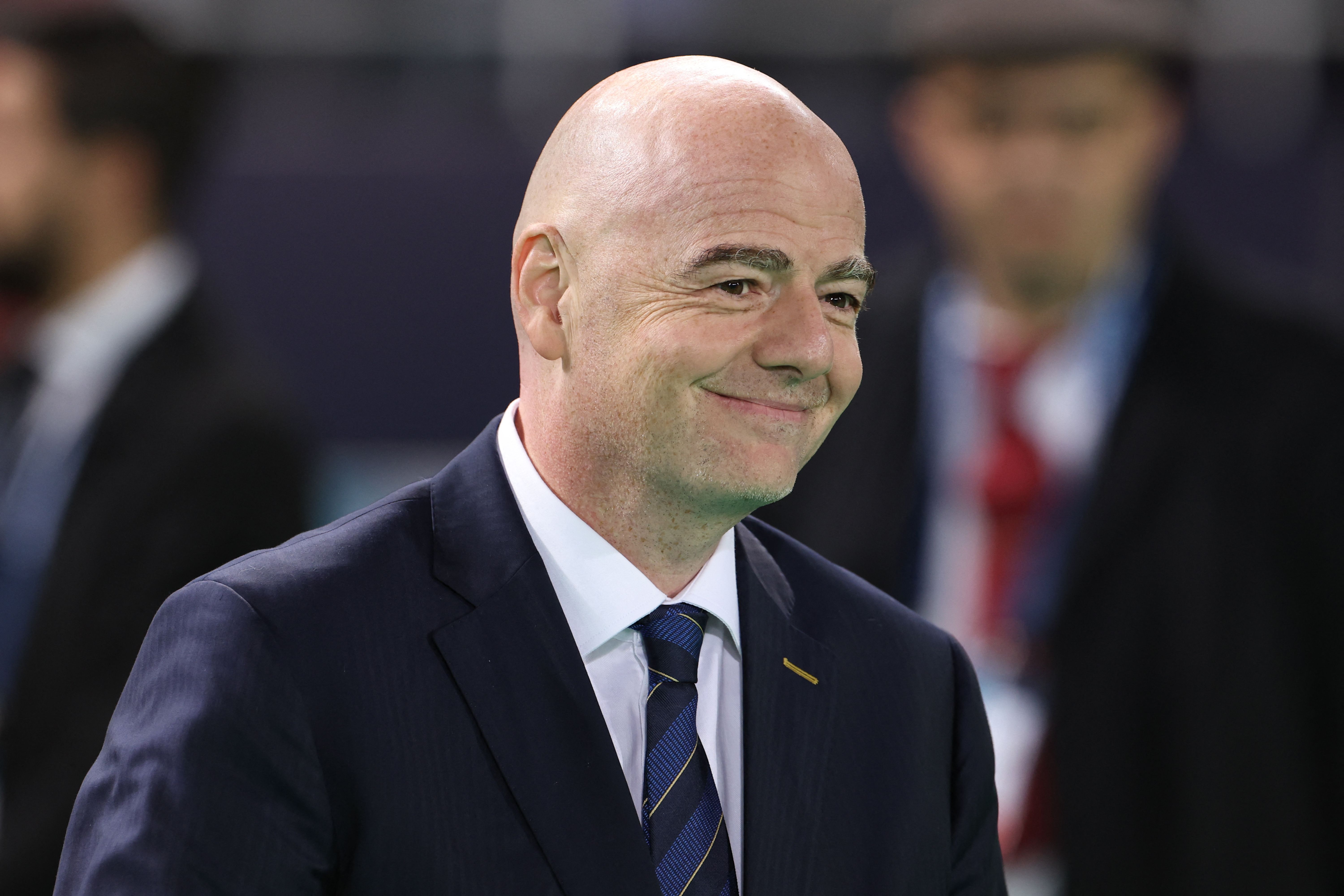 El presidente de la Fifa Gianni Infantino habló sobre el desarrollo del futbol en el área. Foto Prensa Libre (AFP)