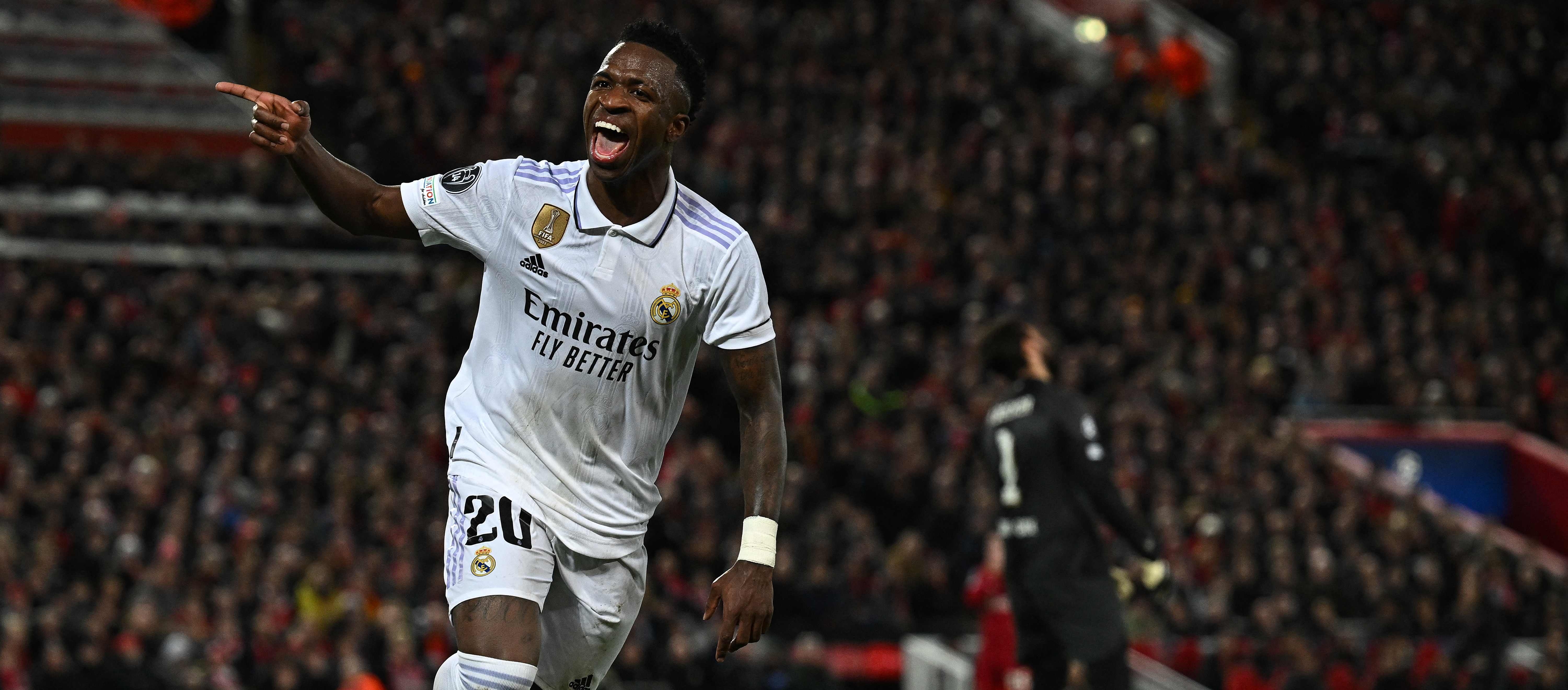 Vinicius fue pieza clave para la goleada del Real Madrid al marcar un doblete. (Foto Prensa Libre: AFP)