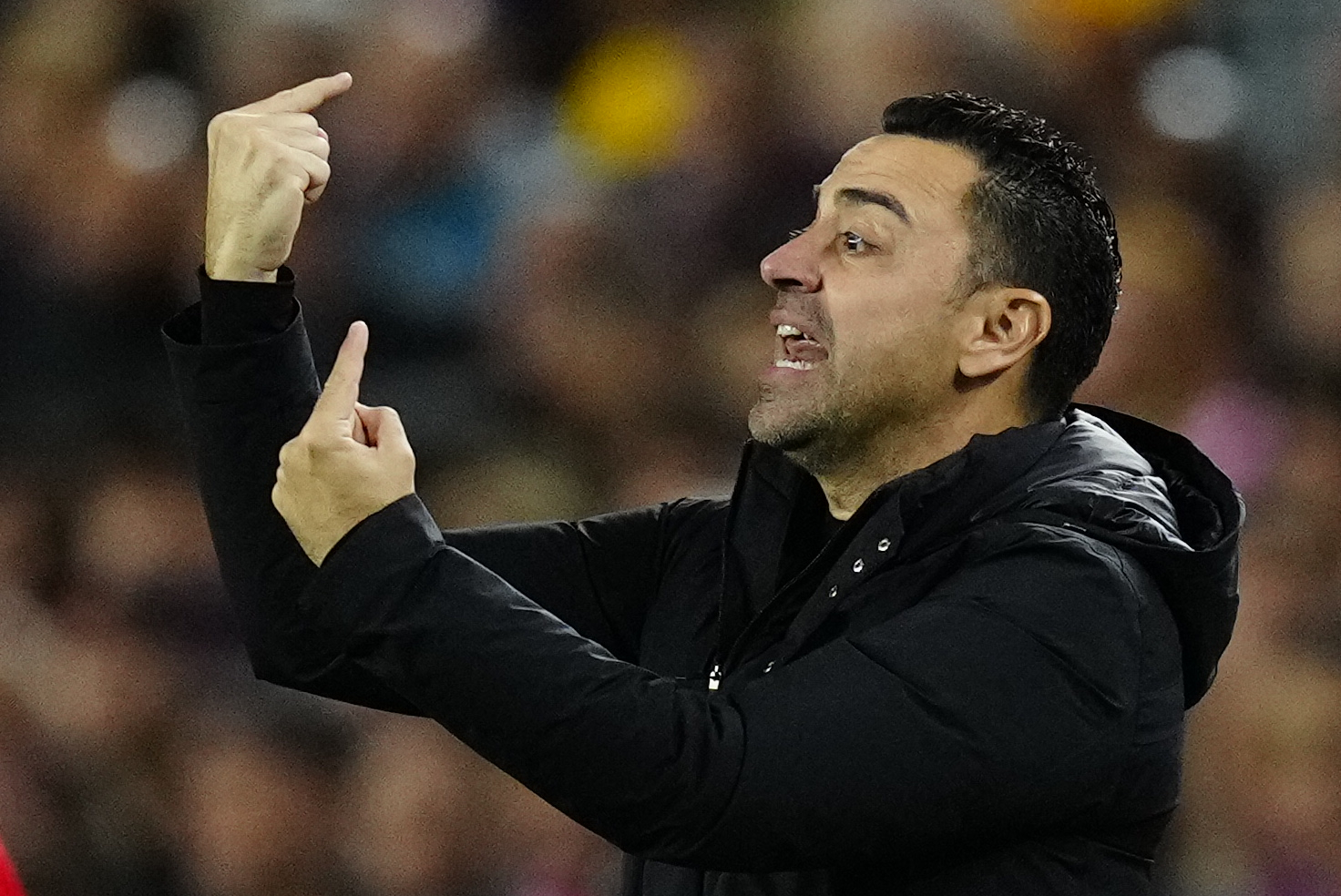 El técnico del FC Barcelona, Xavi Hernández reaccionó en conferencia después de la victoria en el Clásico. Foto Prensa Libre (EFE)