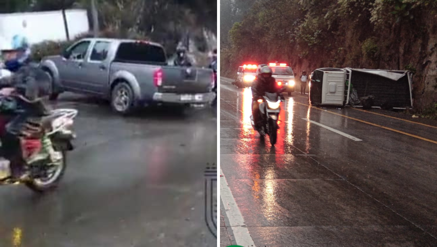 Dos accidentes de tránsito ocurrieron la tarde de este domingo 19 de marzo. (Foto Prensa Libre: Provial) 