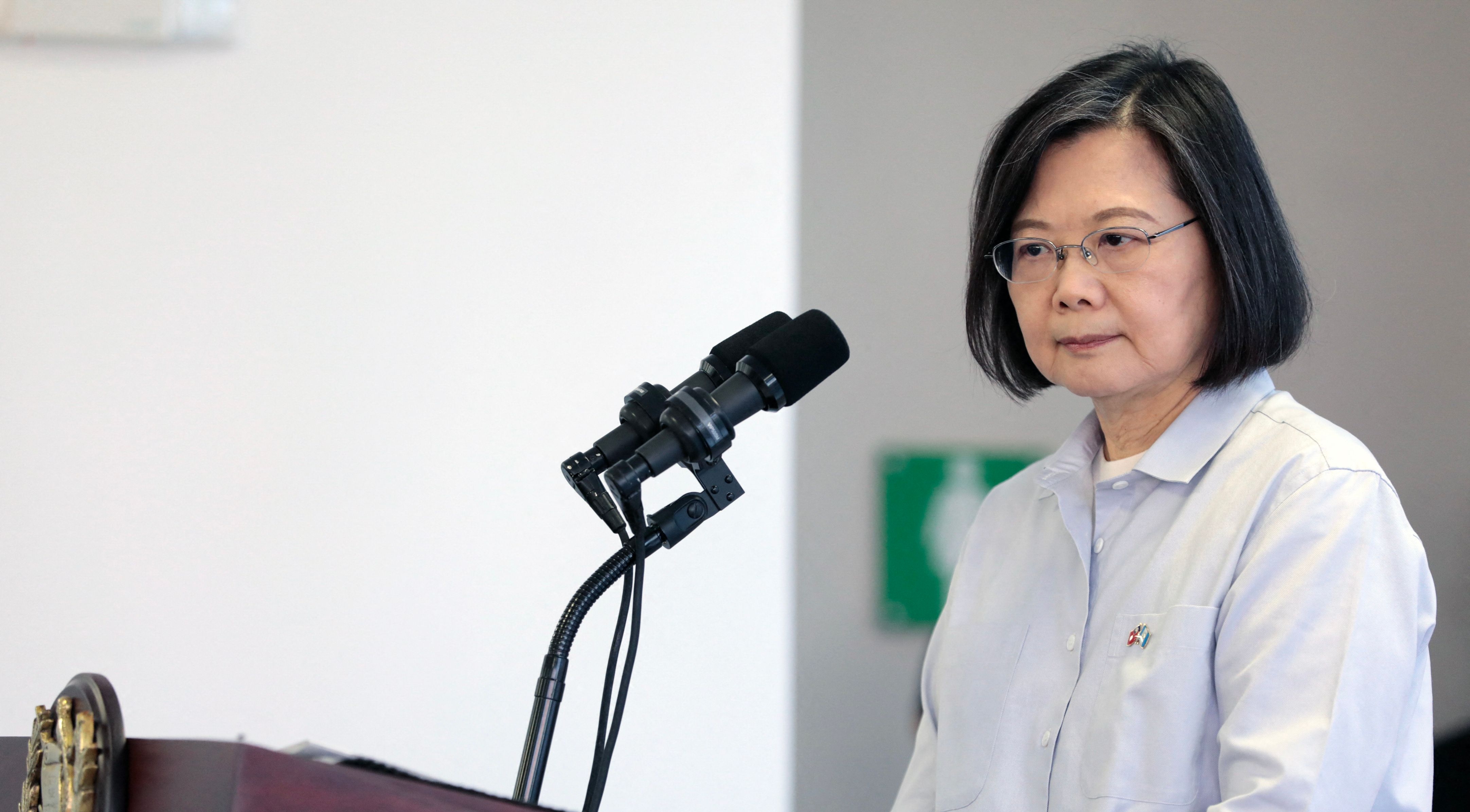 Tsai Ing-wen, presidenta de Taiwán, durante su visita a Belice. (Foto Prensa Libre: AFP)