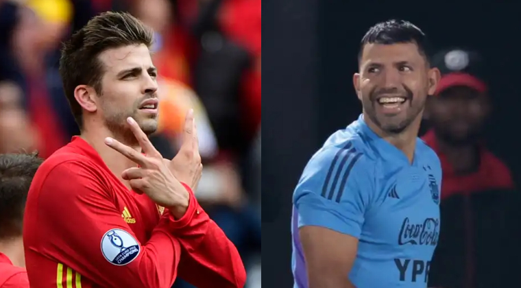 Piqué y Kun Agüero