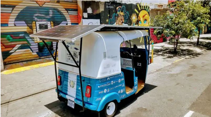 Proyecto del Tuk Tuk solar desarrollado en Guatemala ha sido reconocido a nivel mundial. (Foto Prensa Libre: Cortesía Alfredo Maul/ G-22)