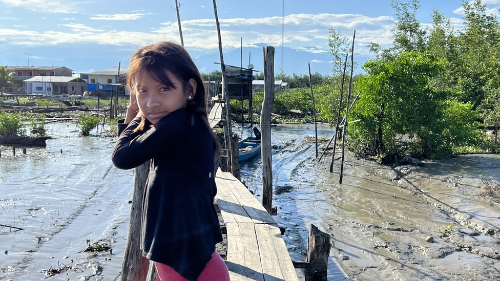 La comuna de San Lorenzo, en el Golfo de Guayaquil, es hogar de cangrejeros artesanales y sus familias. 
ATAHUALPA AMERISE BBC