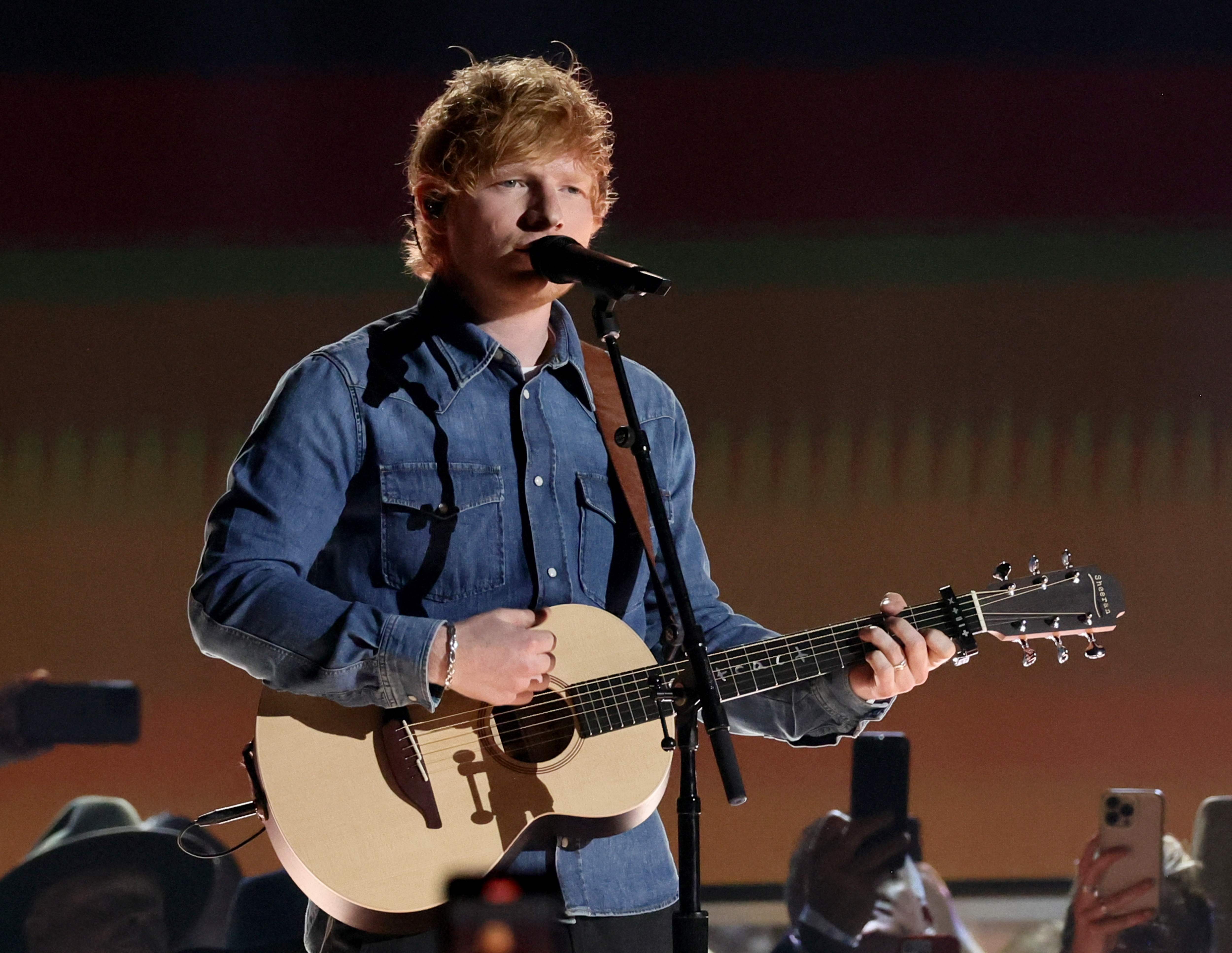 FRISCO, TEXAS - MAY 11: Ed Sheeran performs onstage during the 58th Academy Of Country Music Awards at The Ford Center at The Star on May 11, 2023 in Frisco, Texas.   Theo Wargo/Getty Images/AFP (Photo by Theo Wargo / GETTY IMAGES NORTH AMERICA / Getty Images via AFP)