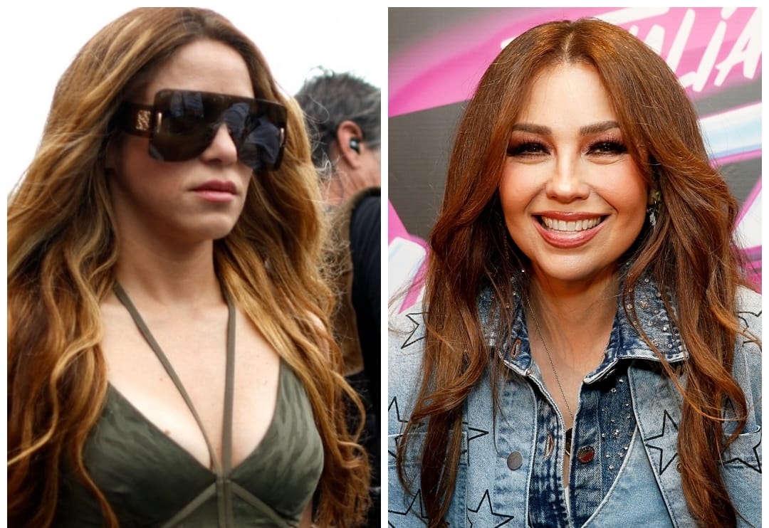 Shakira y Thalia demuestran su amistad.  (Foto Prensa Libre: AFP)