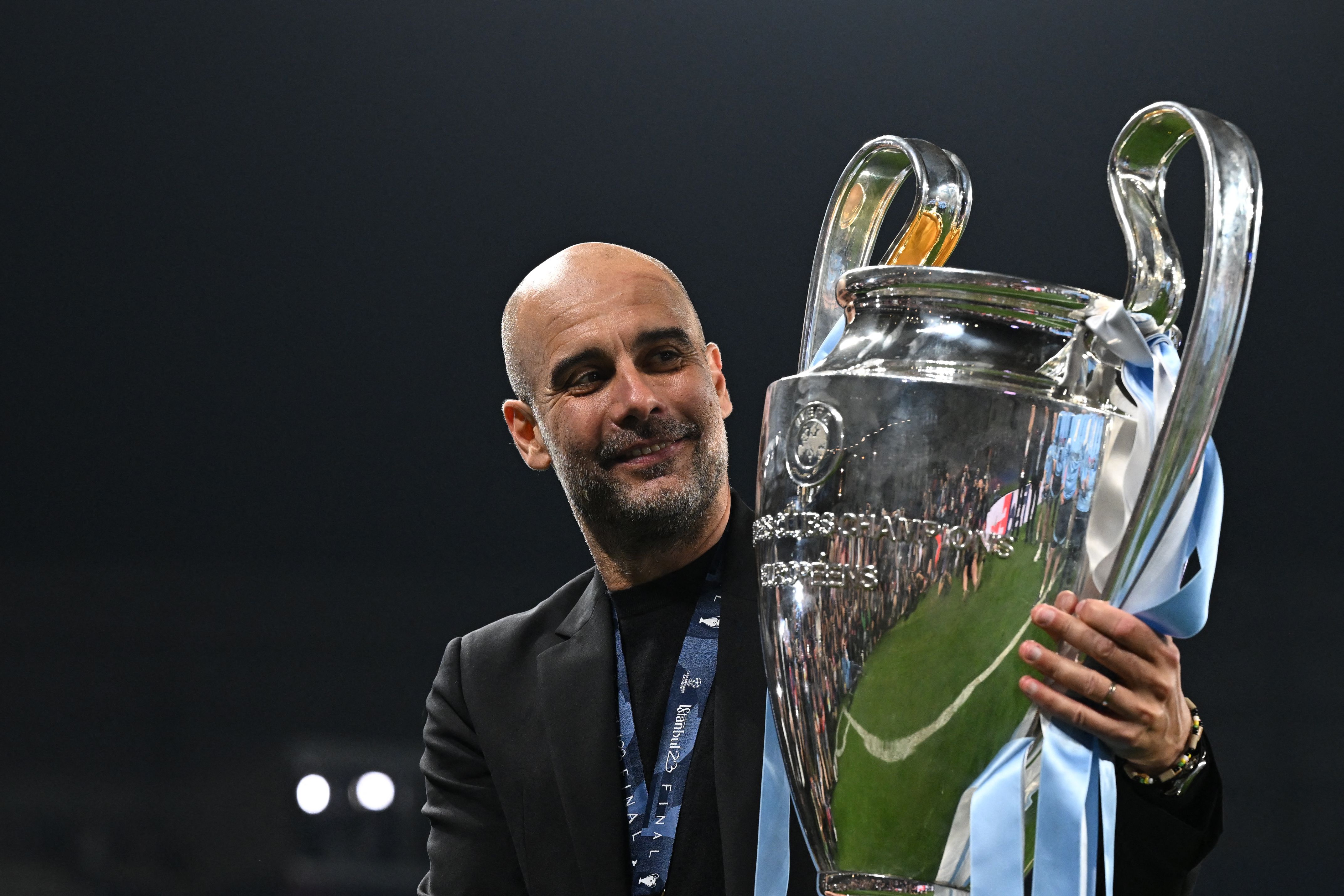 El entrenador español del Manchester City, Pep Guardiola,