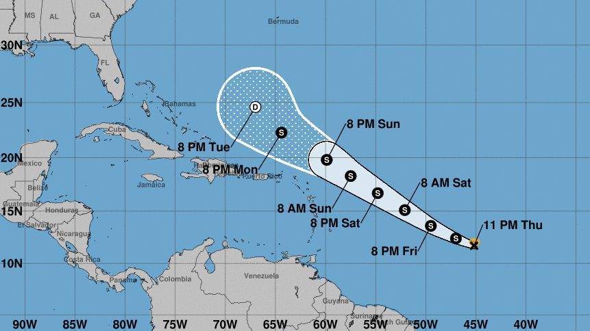 Trayectoria tormenta Cindy 2023