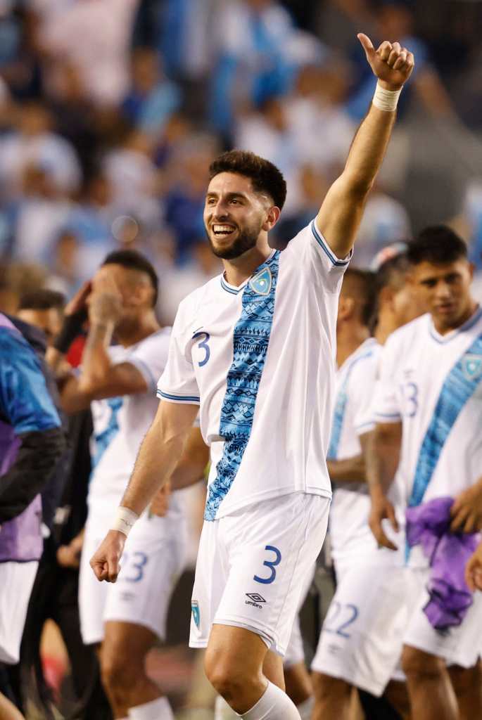 Nicolás Samayoa celebra un resultado con la selección de Guatemala durante la Copa Oro 2023.