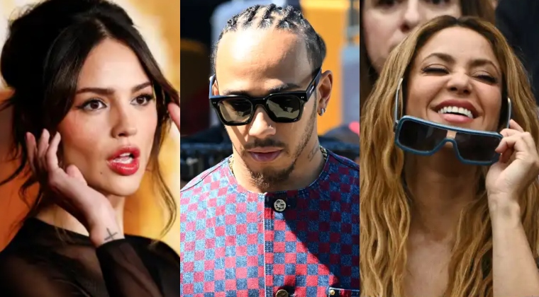 Eiza González, Lewis Hamilton y Shakira