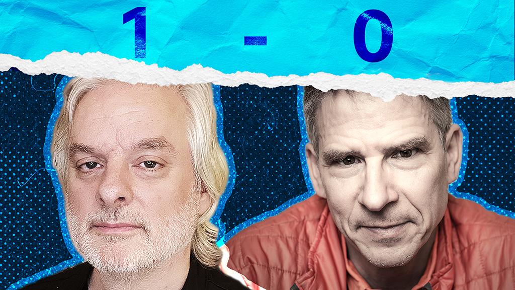 El filósofo David Chalmers (izq) y el neurocientífico Christof Koch. BBC