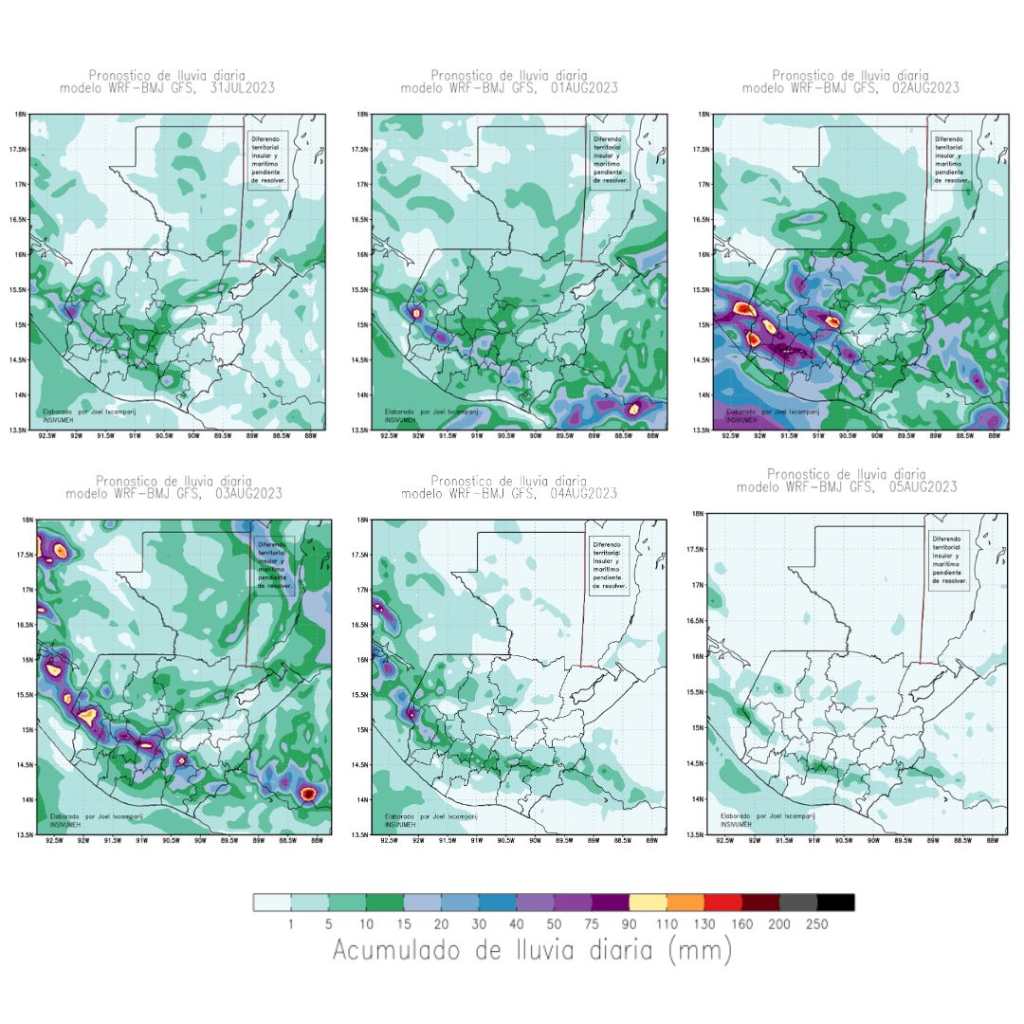 pronostico de lluvia guatemala 31 de julio 2023