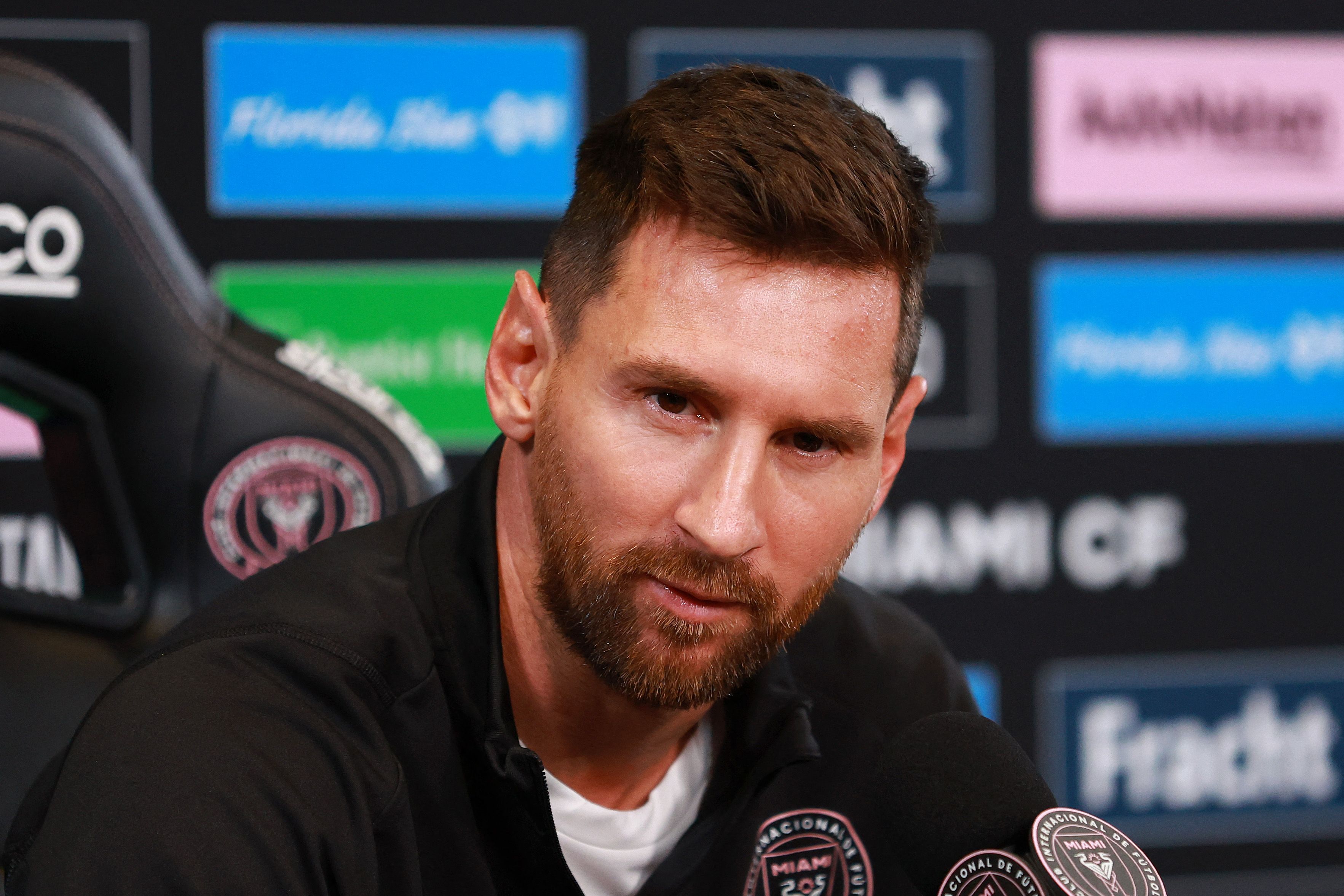 Lionel Messi en conferencia de prensa con el Inter Miami