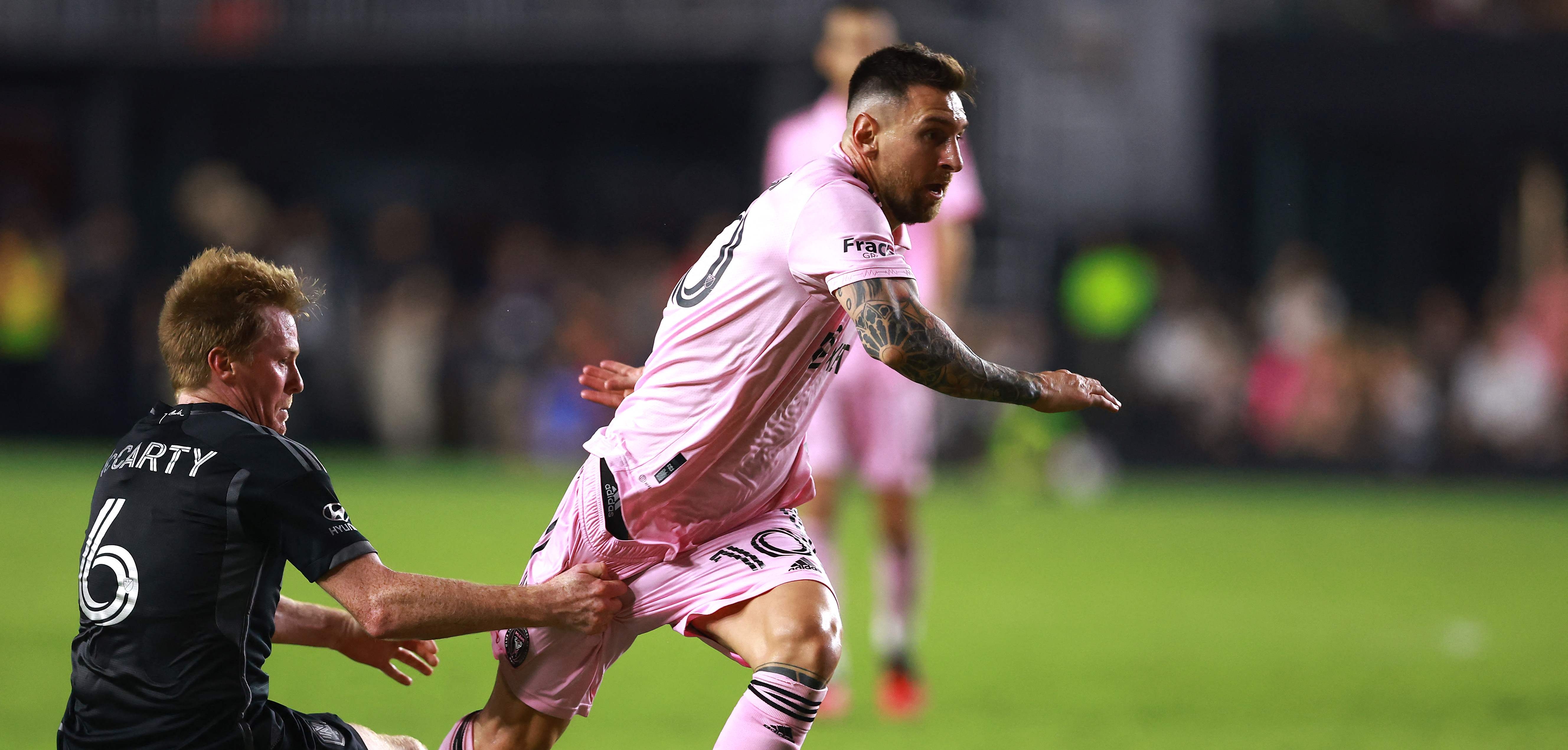 Messi durante un partido con el Inter Miami en agosto de 2023. Foto Prensa Libre (AFP)