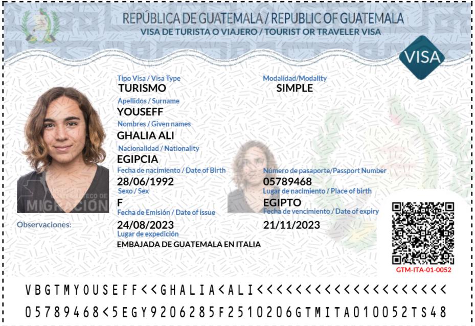Diseño de las nuevas visas de Guatemala, que serán unificadas entre Migración y Minex y con más medidas de seguridad. (Foto Prensa Libre: IGM)