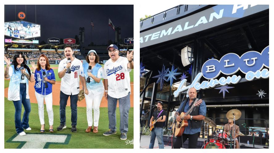 Gaby Moreno, Arturo Castro y Radio Viejo participaron en el estadio de los Dodgers durante la Noche de la herencia guatemalteca. (Foto Prensa Libre:  @LosDodgers/twitter.com | Cortesía  Konceptos Photography & Film)