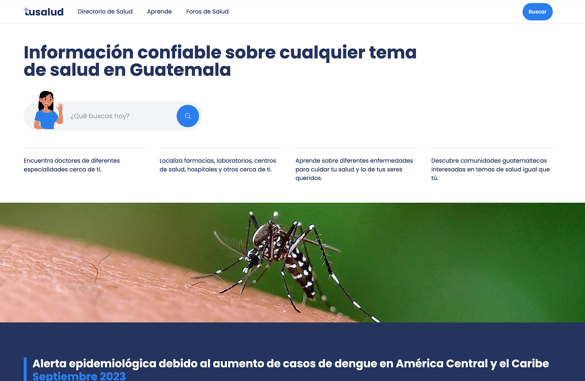 Un directorio de médicos, farmacias, laboratorios, entre otros servicios, así como información y foros son parte de este portal.  (Foto Prensa Libre: cortesía ALMA)