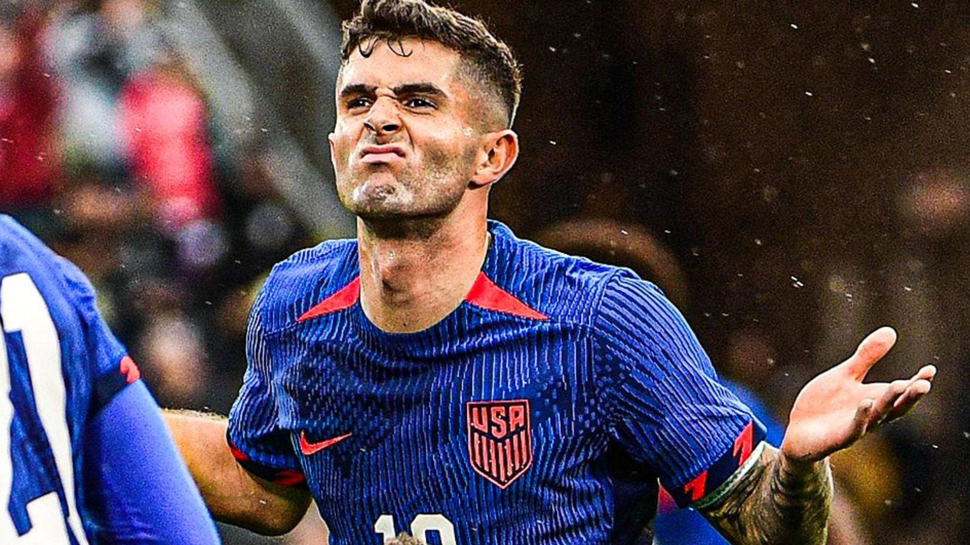 El jugador de la Selección de Estados Unidos, Christian Pulisic, celebra de esta manera el primer gol de su equipo ante Alemania. (Foto Prensa Libre: Selección de Estados Unidos)