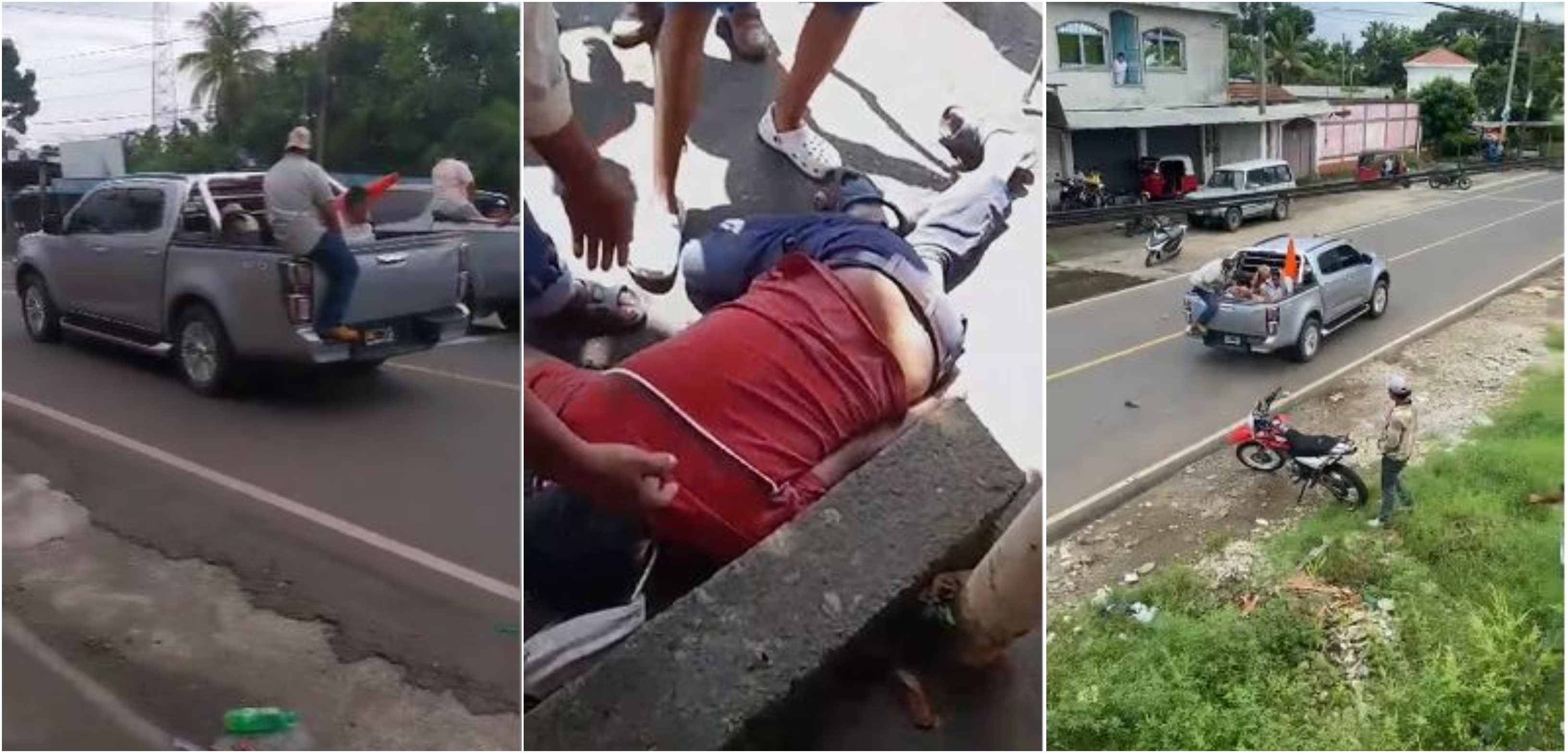 Un hombre murió baleado este 16 de octubre en el cruce Orizaba, Malacatán, San Marcos, luego de que un grupo armado dispersara contra una protesta. (Foto Prensa Libre: capturas de pantalla).