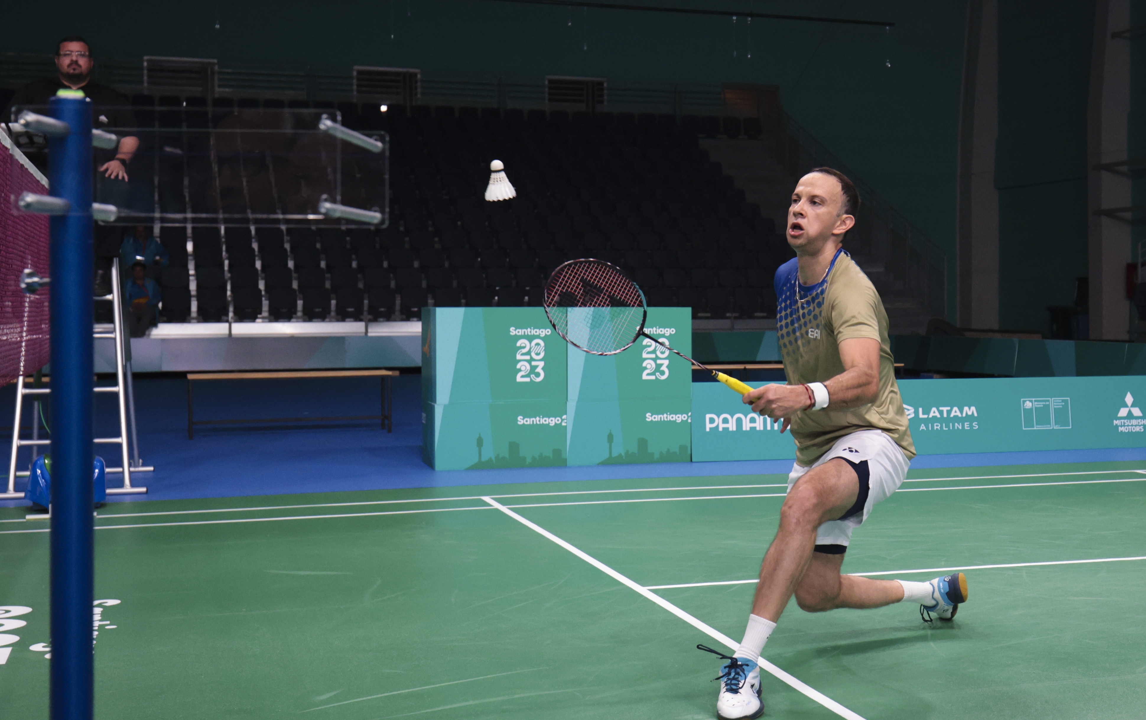 Kevin Cordón está en la final de bádminton. Foto Prensa Libre (Javier Vergara/Santiago 2023 vía Photosport)