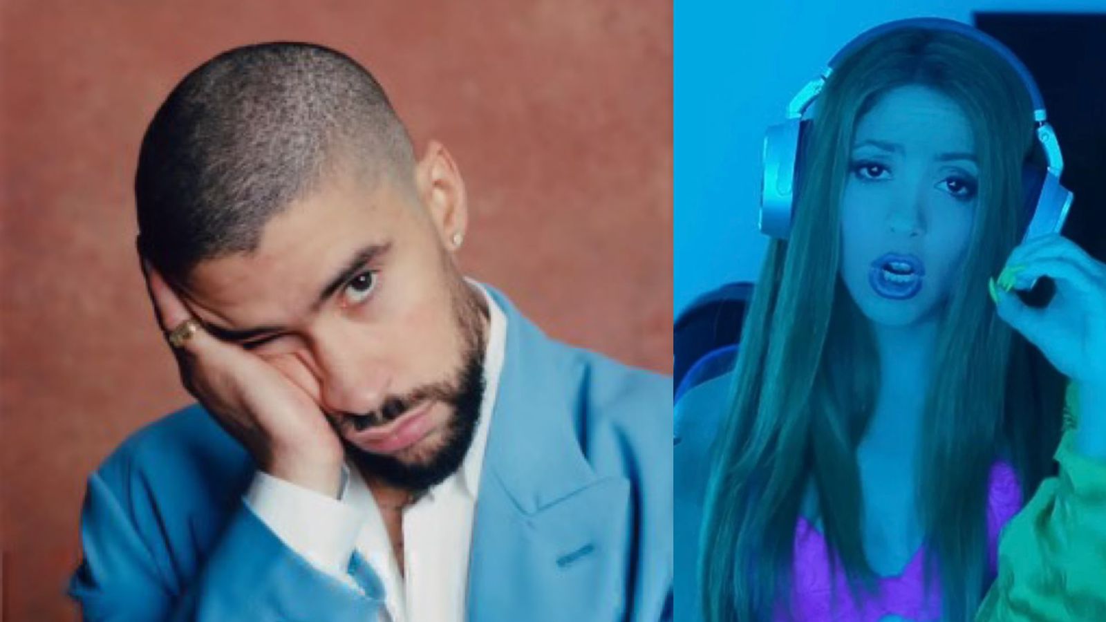 A la fecha, Bad Bunny y Shakira no han colaborado en una canción juntos. (Foto Prensa Libre: Captura de Pantalla)