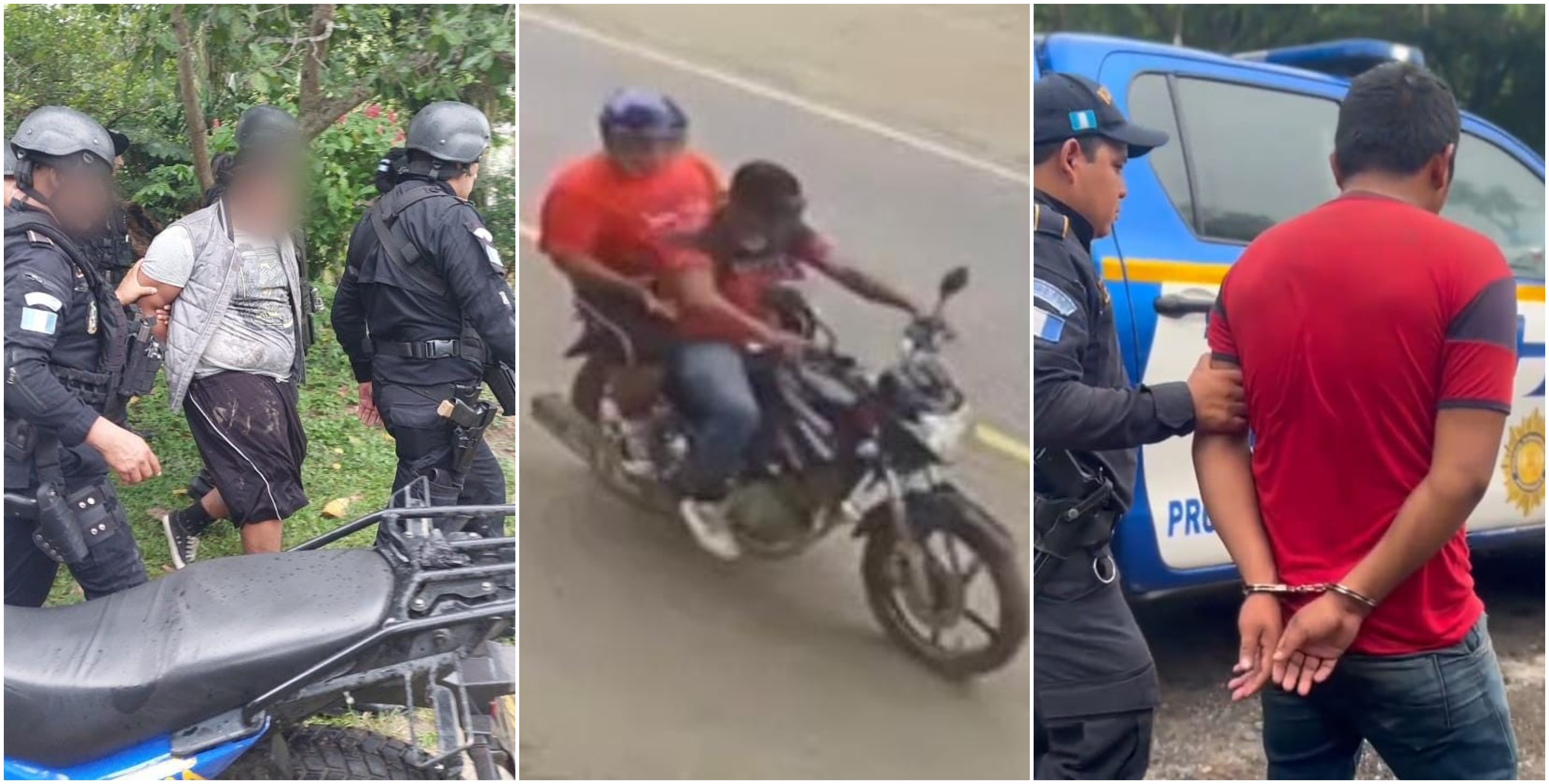 Los dos presuntos asesinos de dos elementos de la PNC fueron capturados en alguna localidad de Izabal este 31 de octubre. (Foto Prensa Libre: PNC).