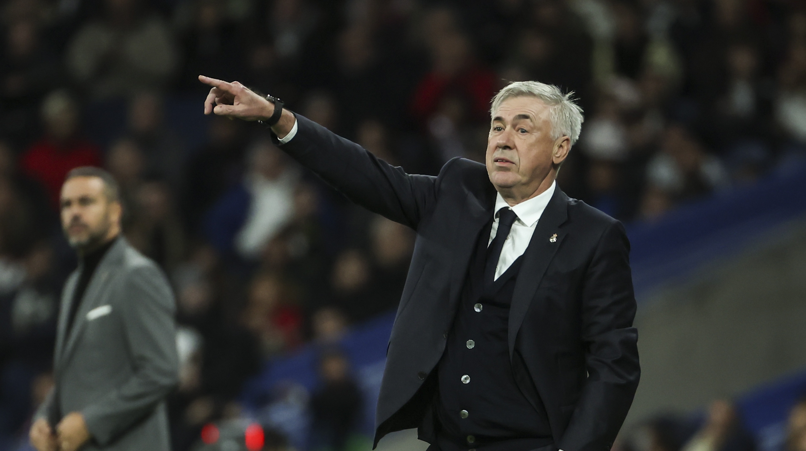 El entrenador italiano del Real Madrid durante el partido del Champions ante el Braga. Foto Prensa Libre (EFE)