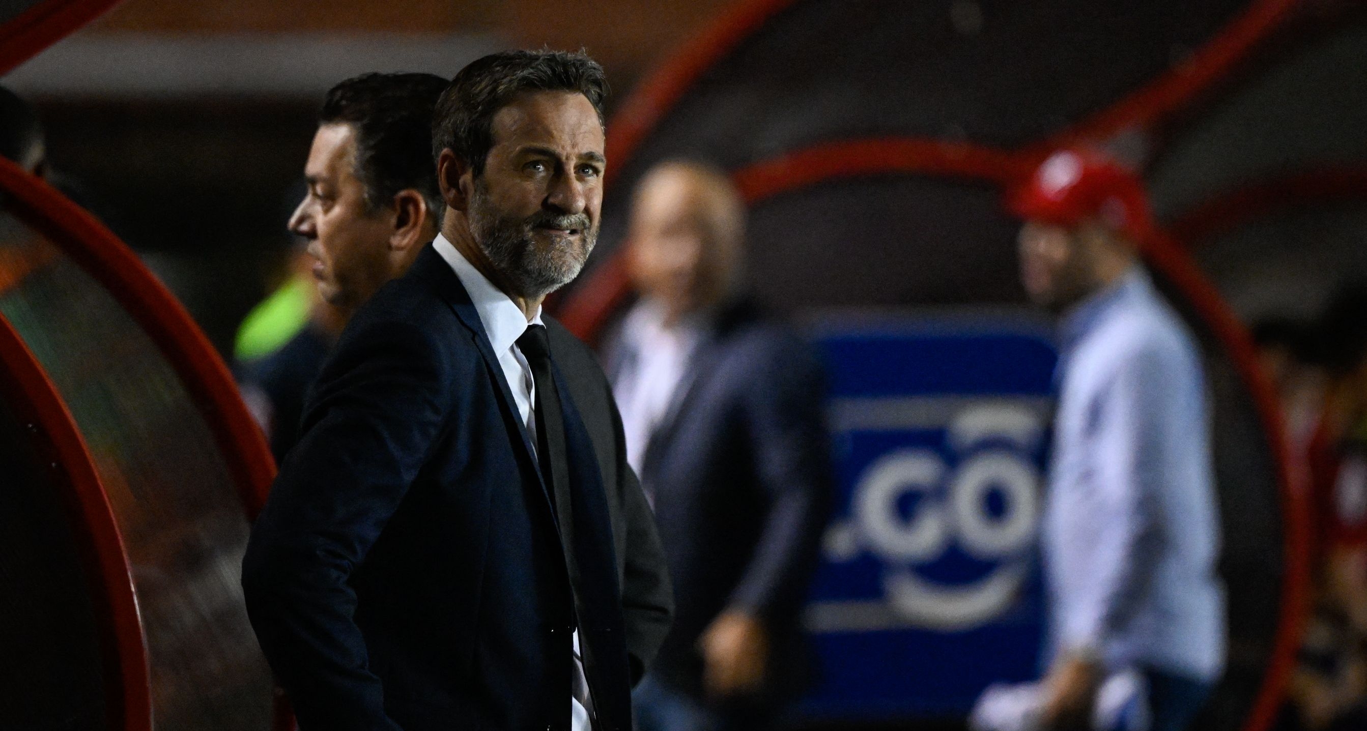 Thomas Christiansen durante el partido ante Costa Rica en el Rommel Fernández. Foto Prensa Libre (AFP)